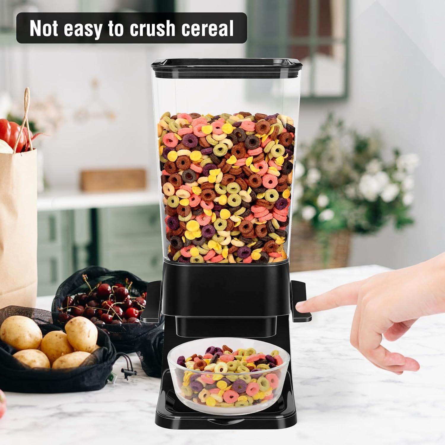 Dispensador de Cereal Hermético QNP 5.5L Negro para Alimentos