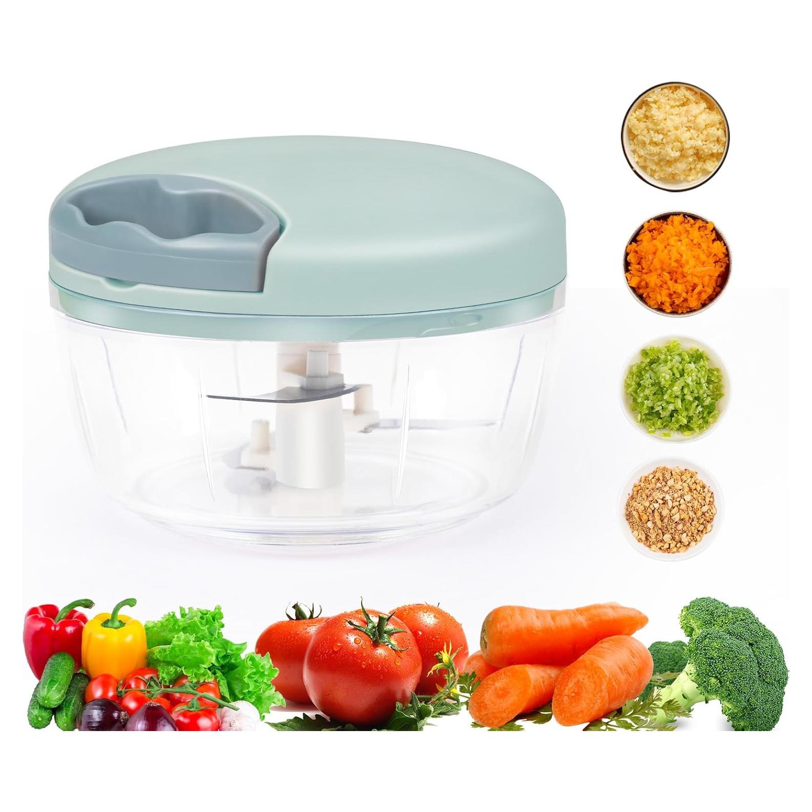 Picador Manual de Alimentos LGURT 500ML Verde - Picador de Verduras y Ajo