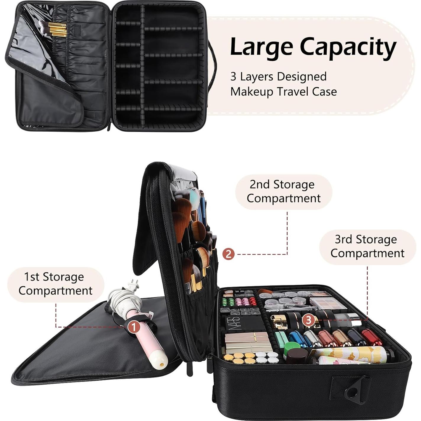 Estuche de Maquillaje GZCZ Grande Negro 42 x 29 x 14 cm