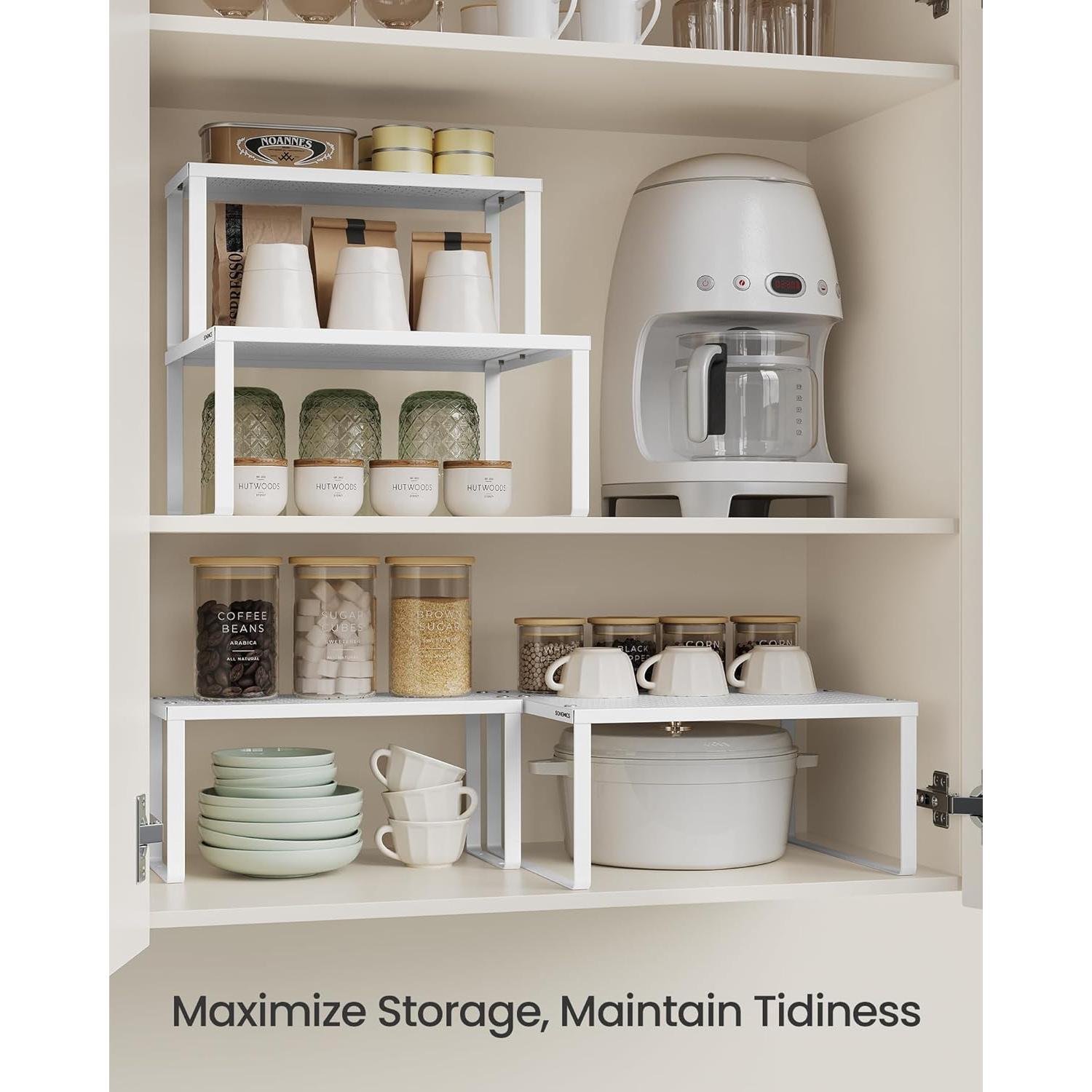 Estantes Organizadores de Metal SONGMICS, Juego de 2, Blanco