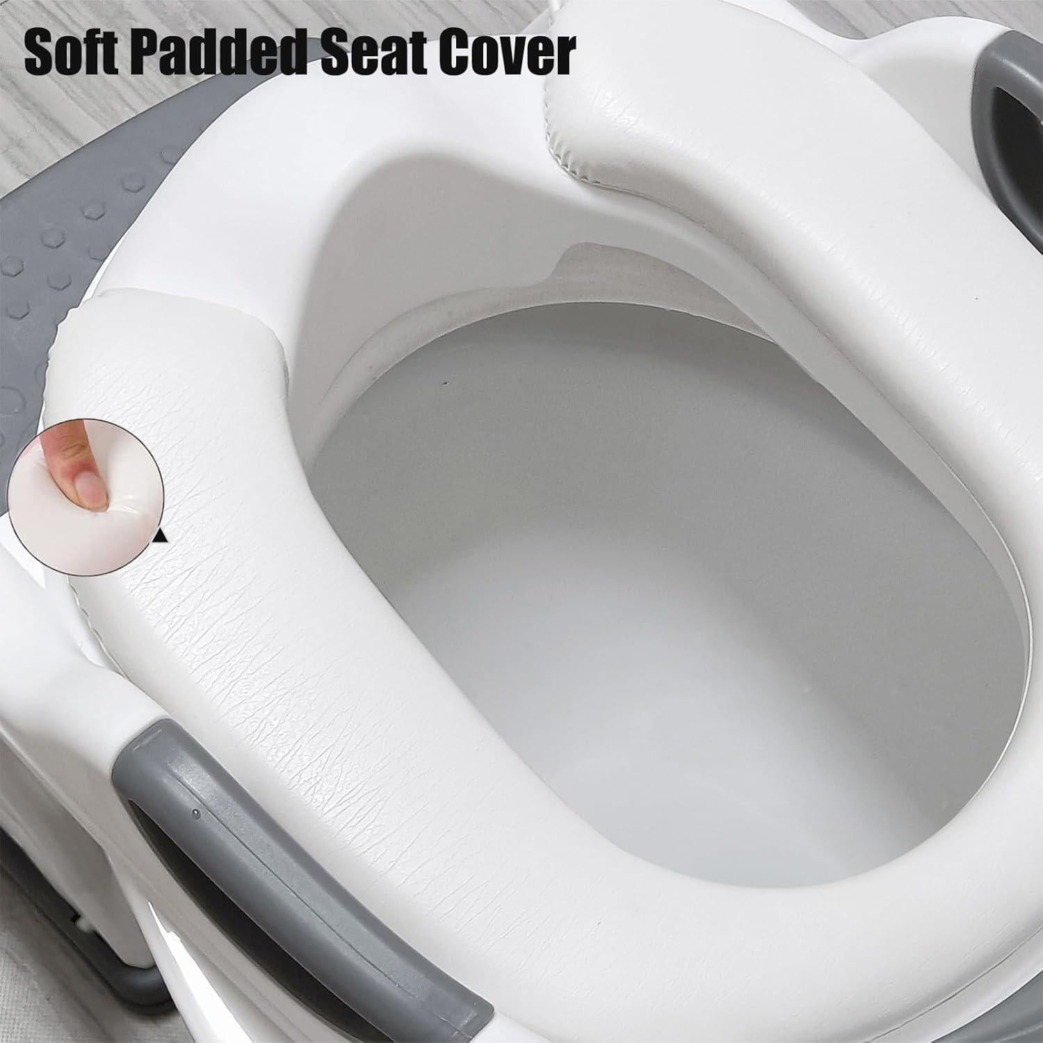 Asiento de Entrenamiento para Baño PandaEar Gris con Escalera