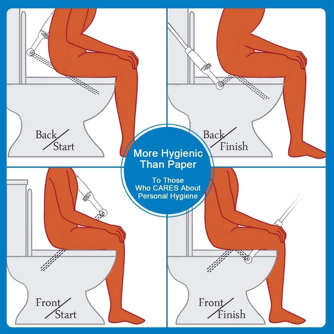 Rociador de Bidet de Mano SonTiy Cromo 18.3 cm Ajustable