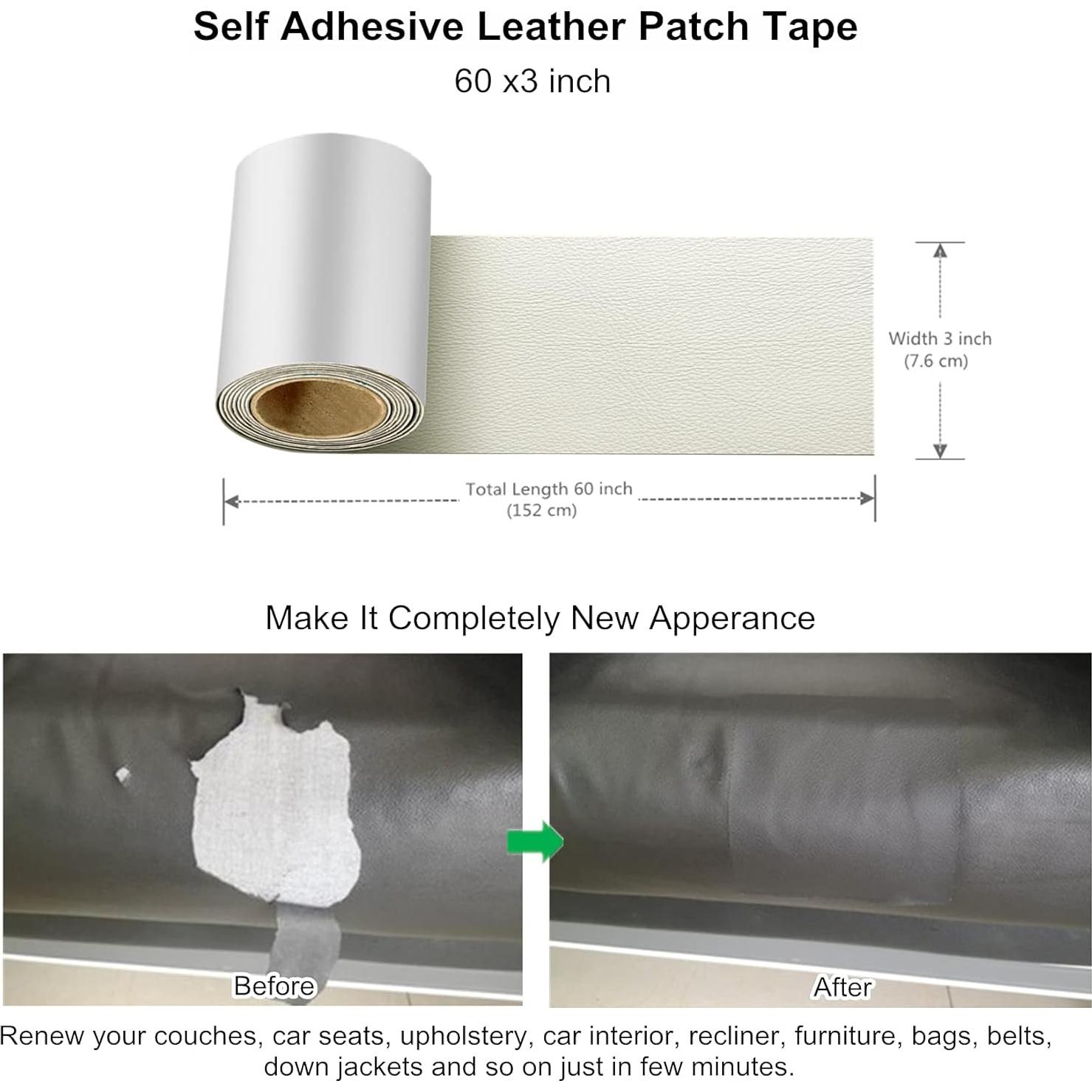 Parche autoadhesivo de cuero ILOFRI 7.62x152.4 cm Beige