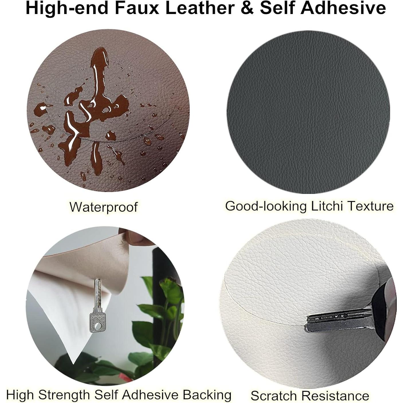 Parche autoadhesivo de cuero ILOFRI 7.62x152.4 cm Beige