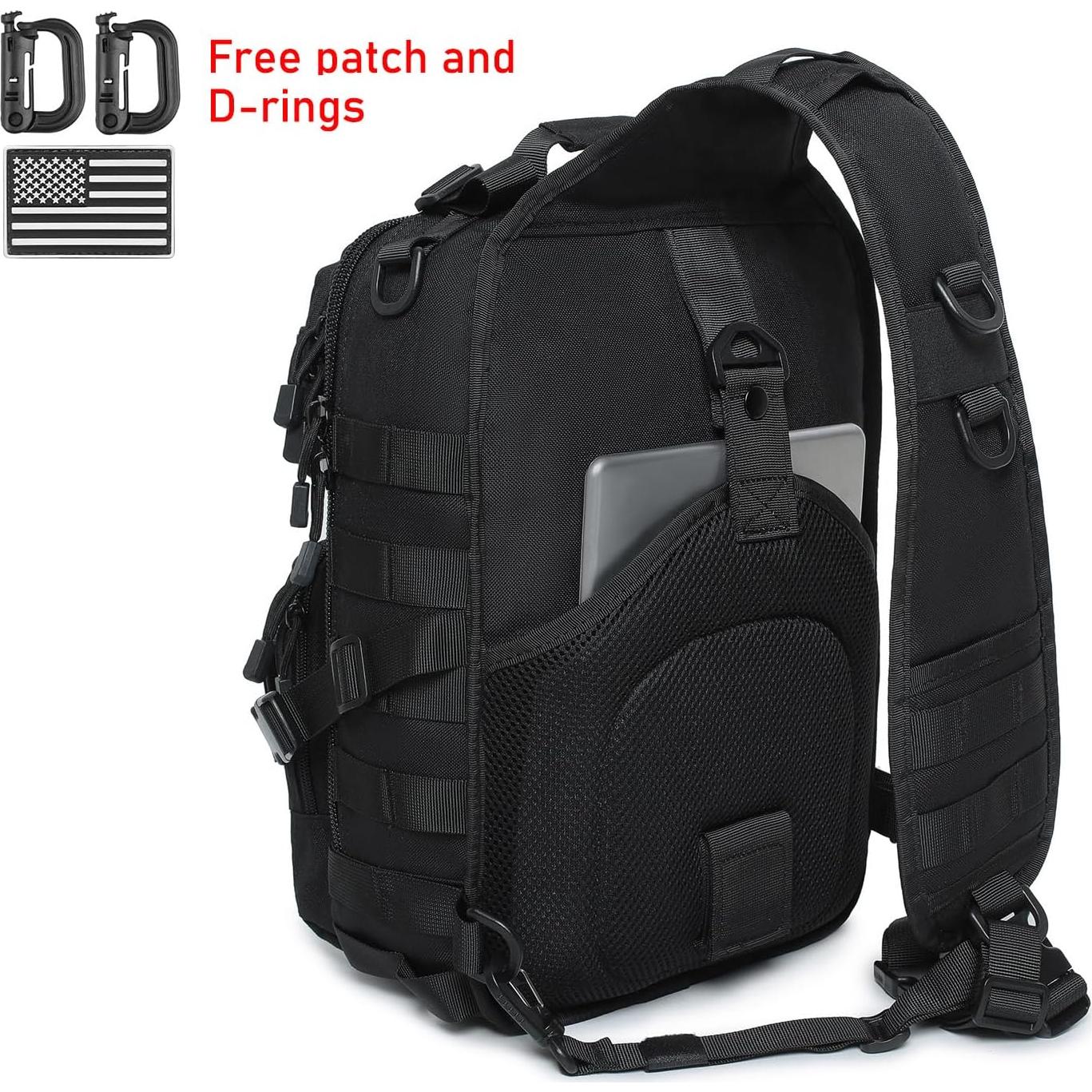 Mochila Bandolera Táctica Lemubeane EDC 28L Negro