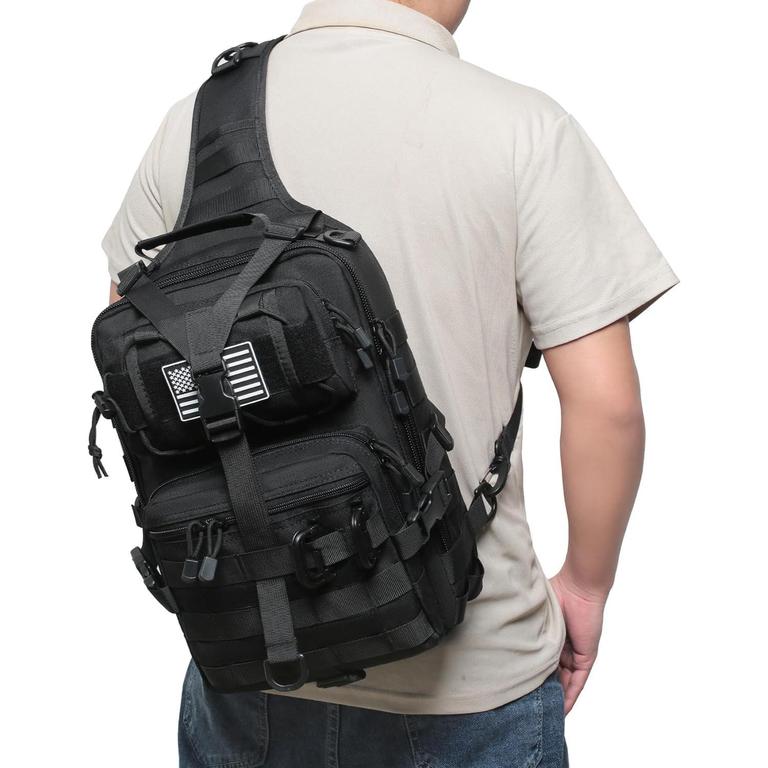 Mochila Bandolera Táctica Lemubeane EDC 28L Negro