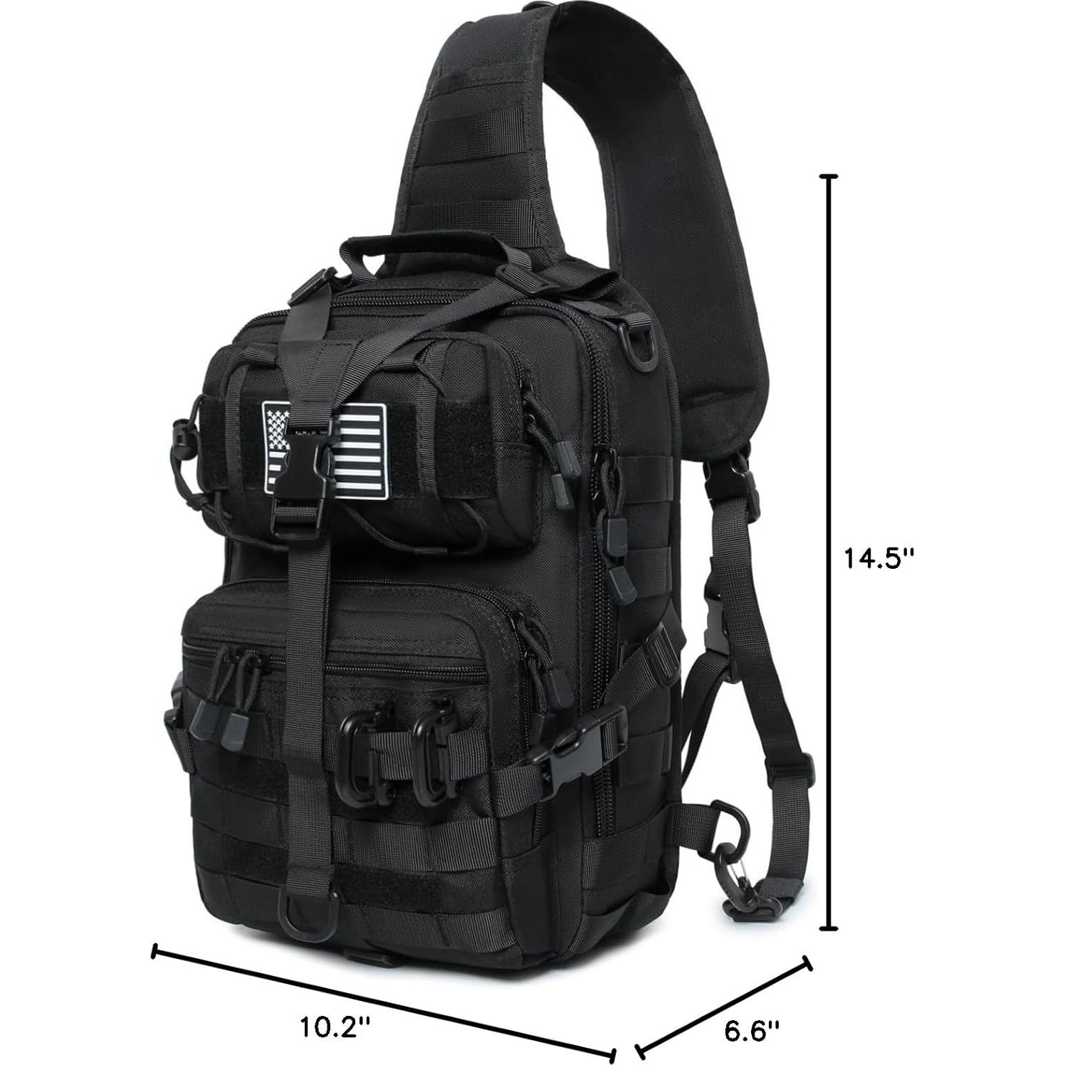 Mochila Bandolera Táctica Lemubeane EDC 28L Negro