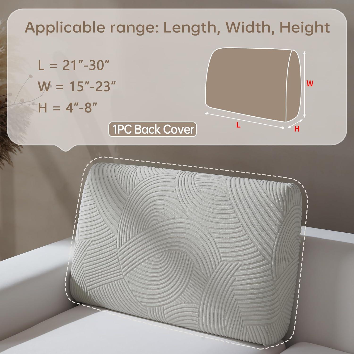 Funda de Sofá Seccional QIANMEW Gris Claro Geométrica 1PC