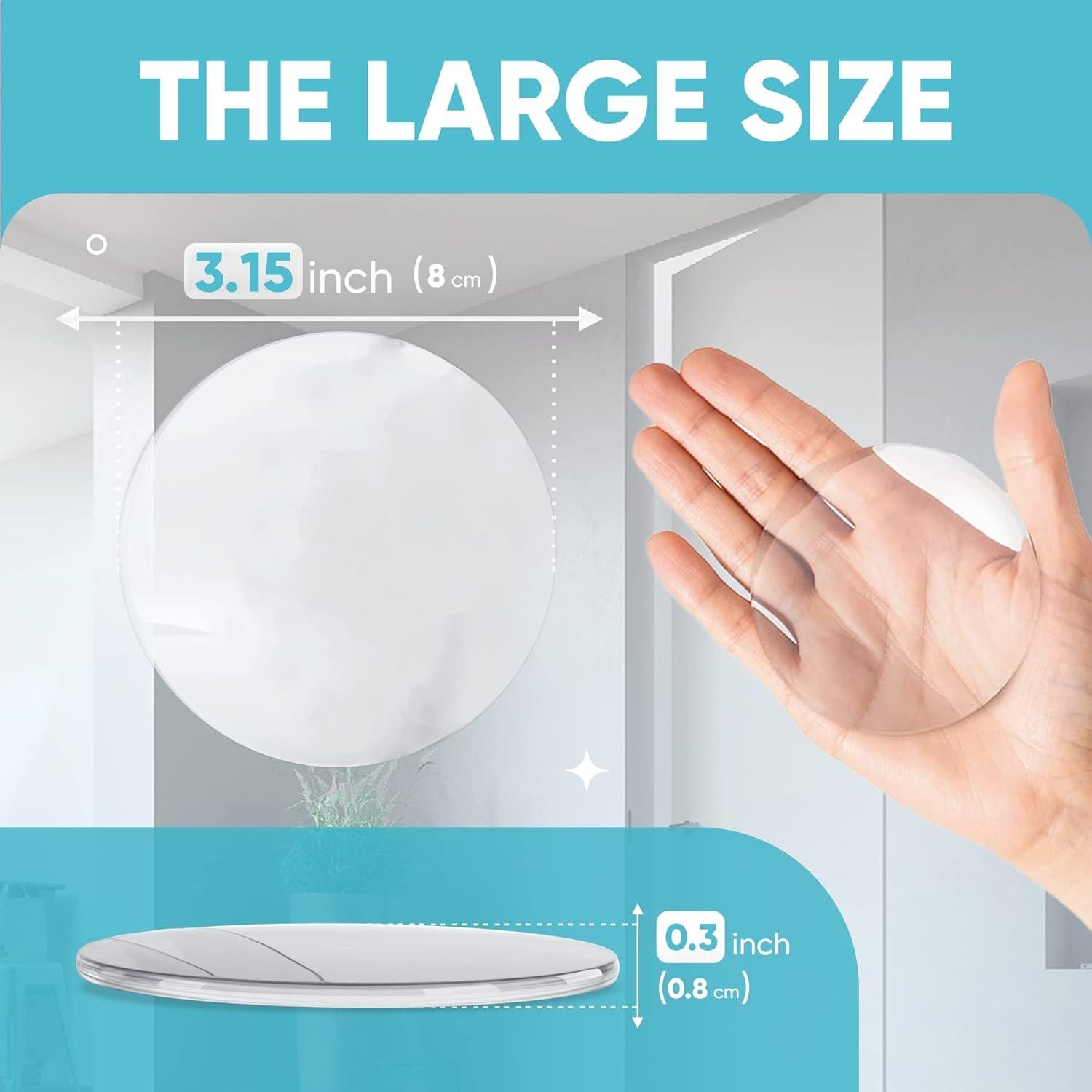 Tope de Pared y Puerta MÁS FUERTE 4 Piezas Transparente