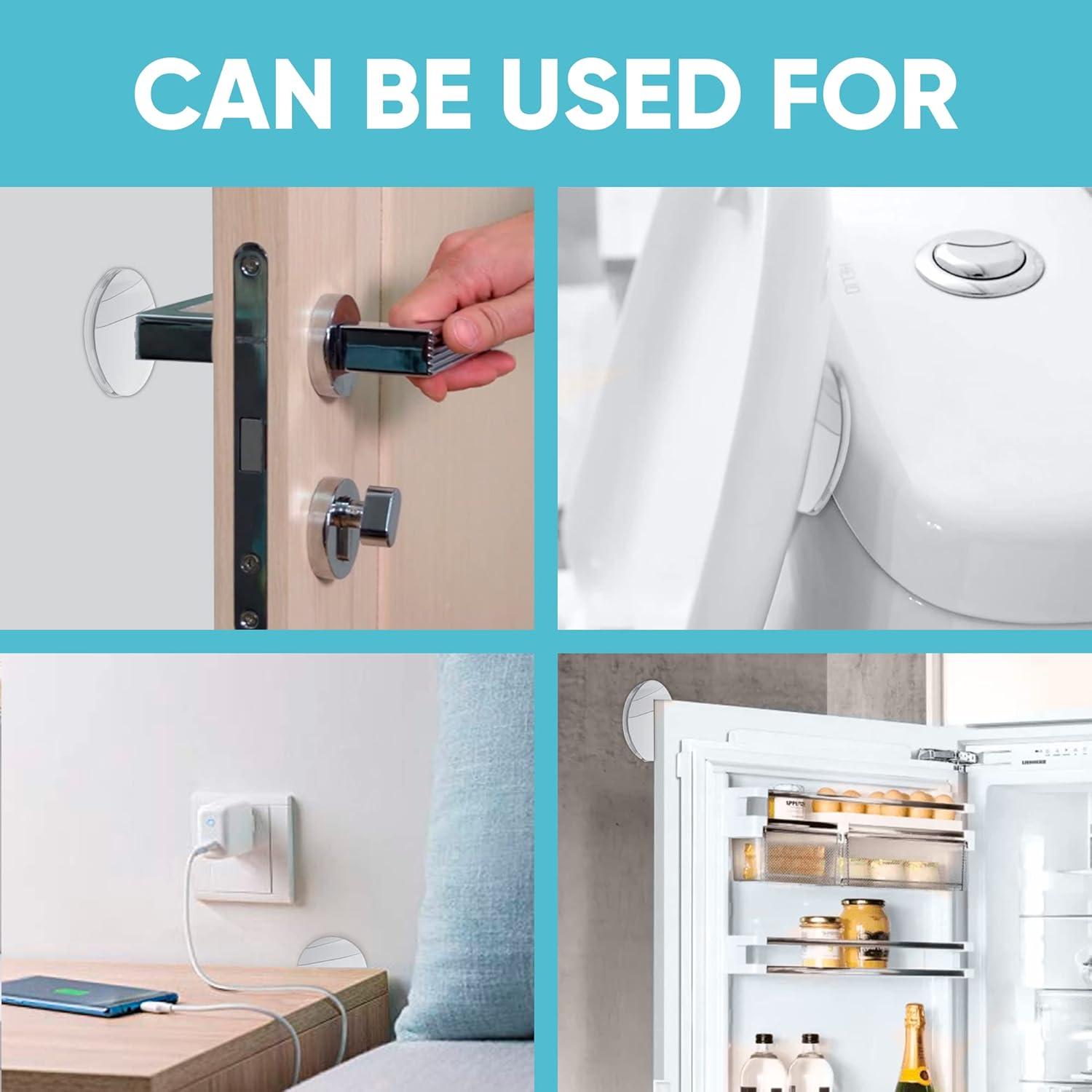 Tope de Pared y Puerta MÁS FUERTE 4 Piezas Transparente