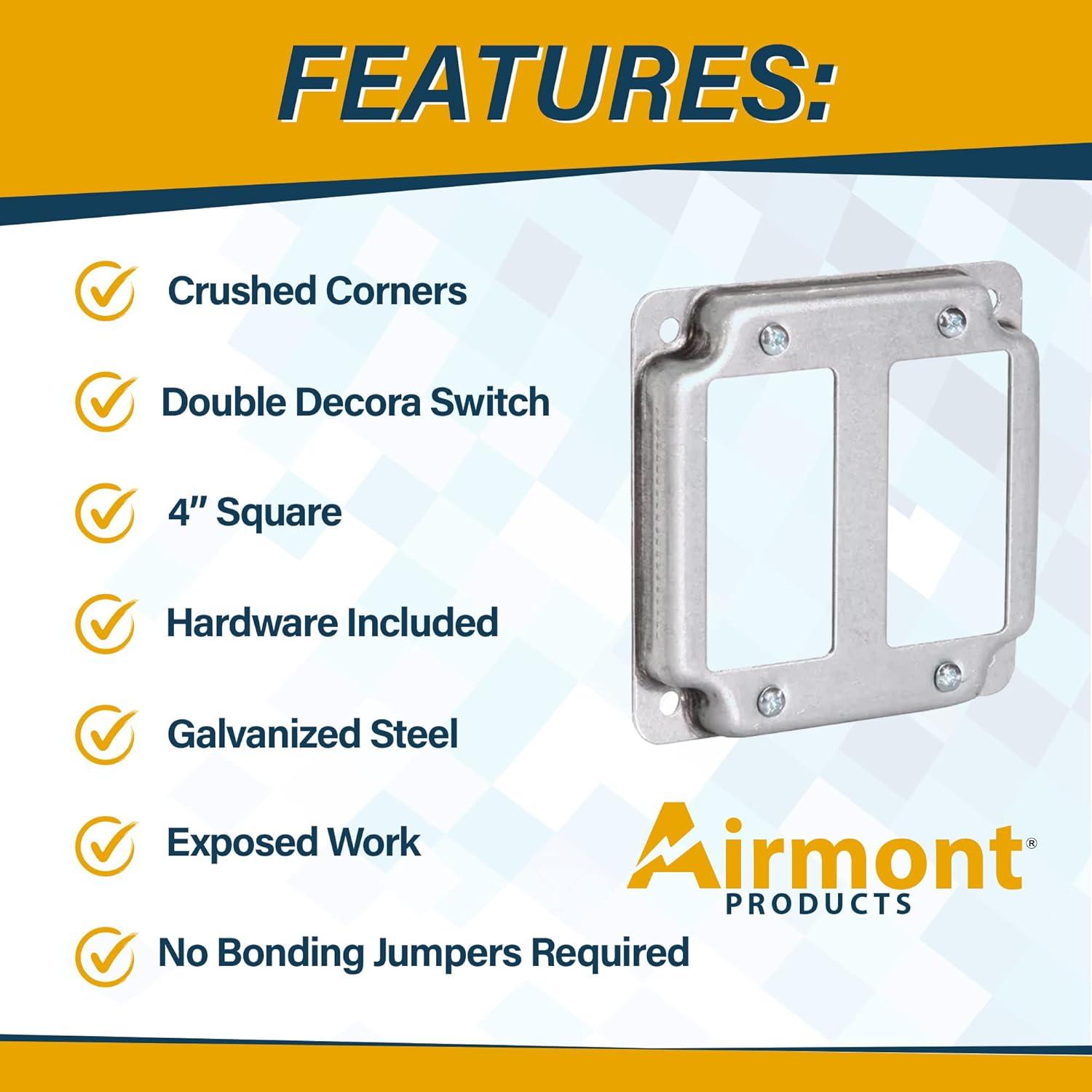 Tapa Eléctrica 4" Airmont AP-12094 2-Gang Acero Galvanizado