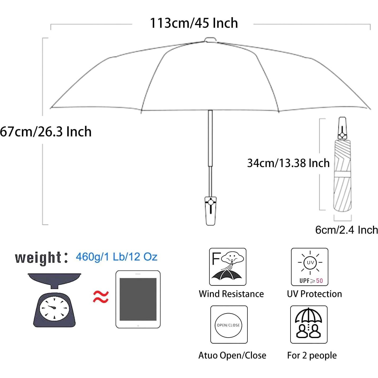 Paraguas Invertido BAODINI UV 116.8 cm Compacto Automático