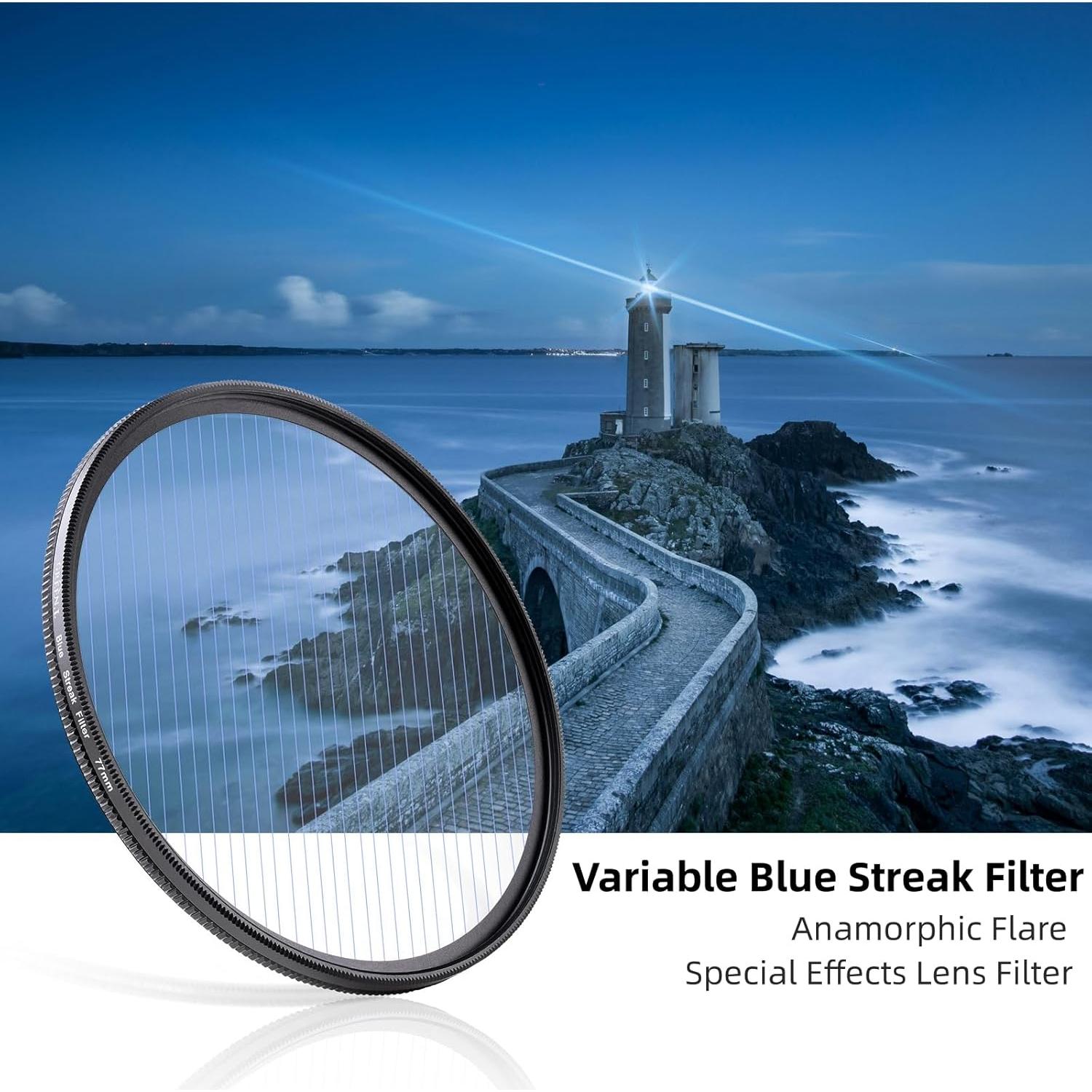 Filtro de lente anamórfico Blue Streak 49mm GREEN.L