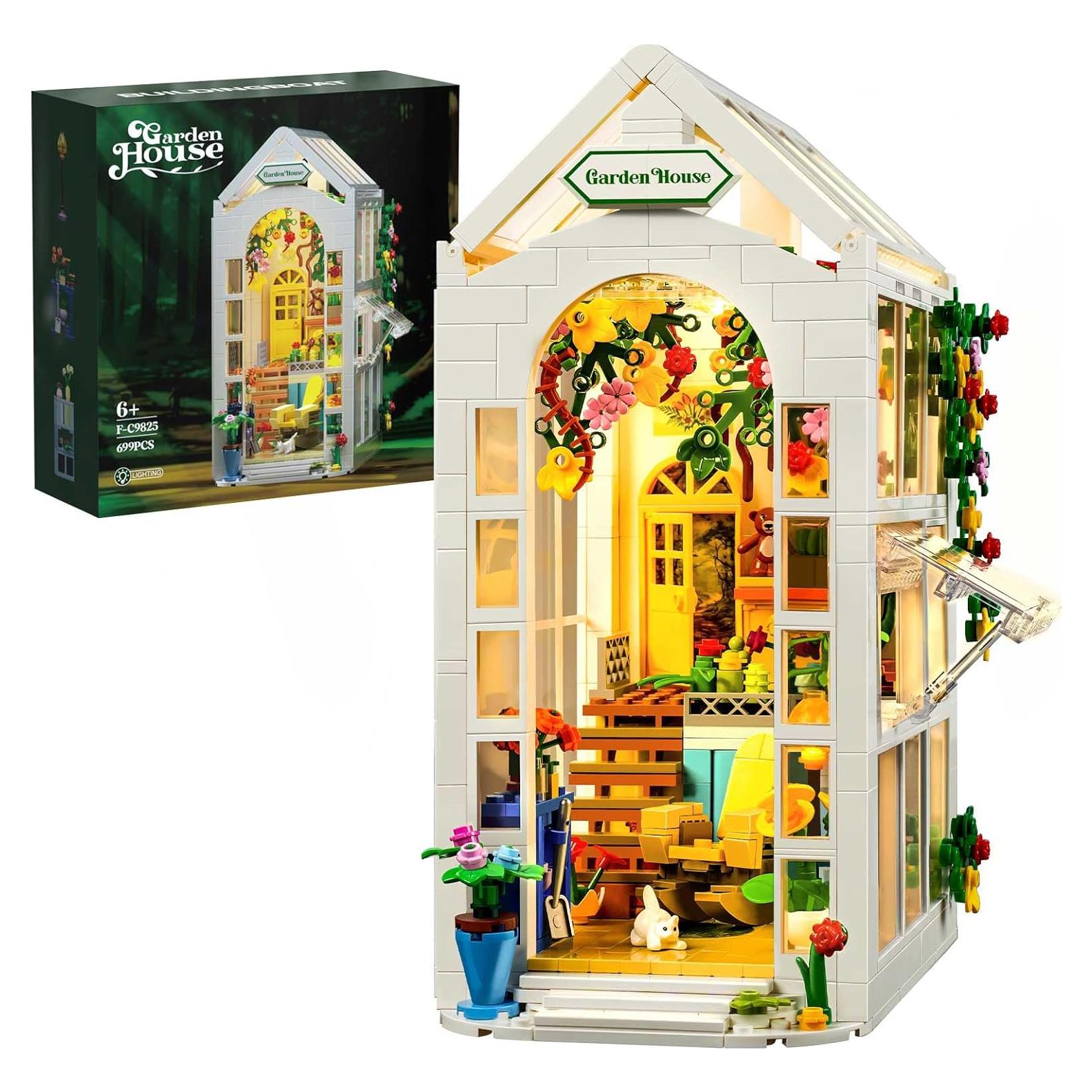 Juego de Construcción Casa de Flores IVVTNHZ 699 Piezas LED