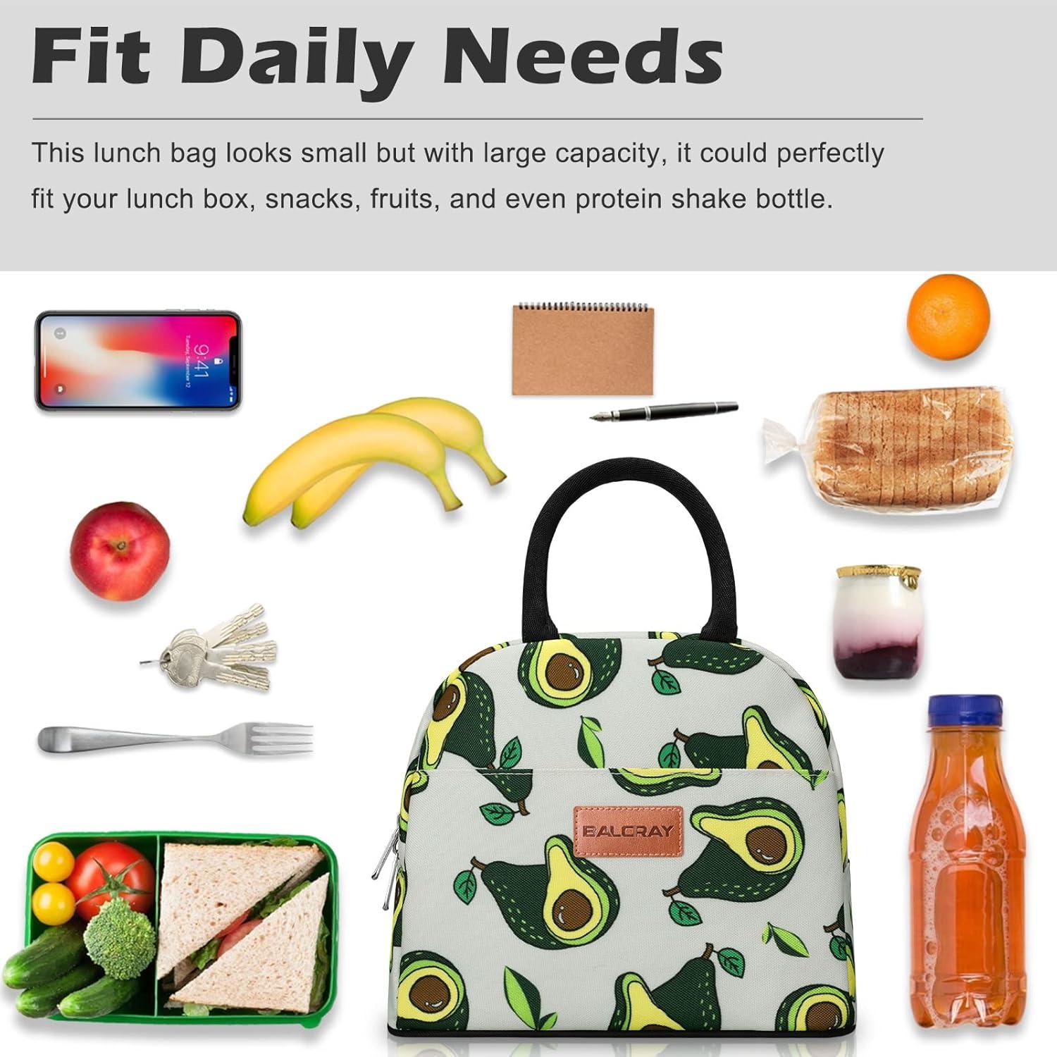 Bolsa de Almuerzo Aislada BALORAY Aguacate 9L para Adultos