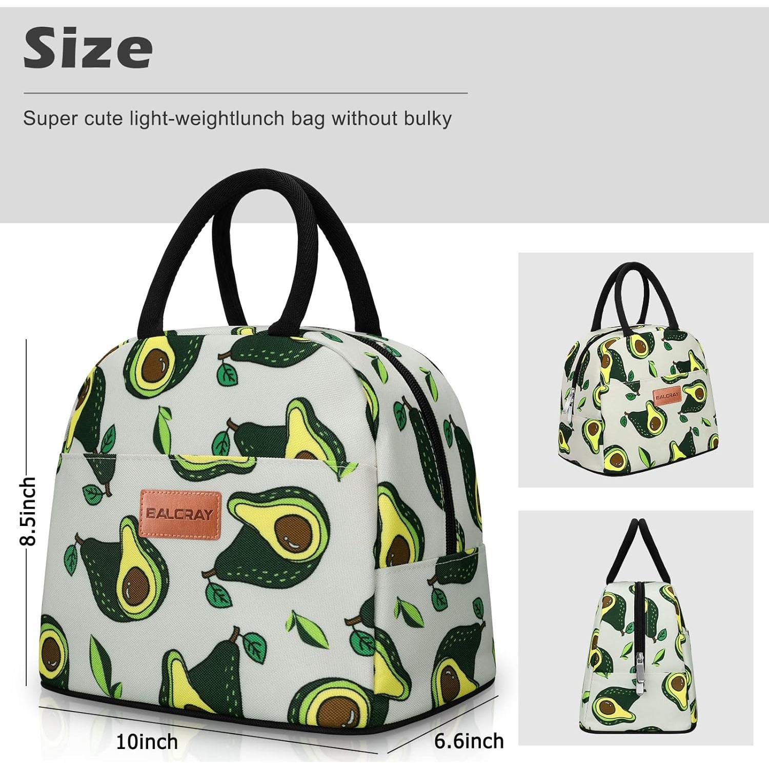 Bolsa de Almuerzo Aislada BALORAY Aguacate 9L para Adultos