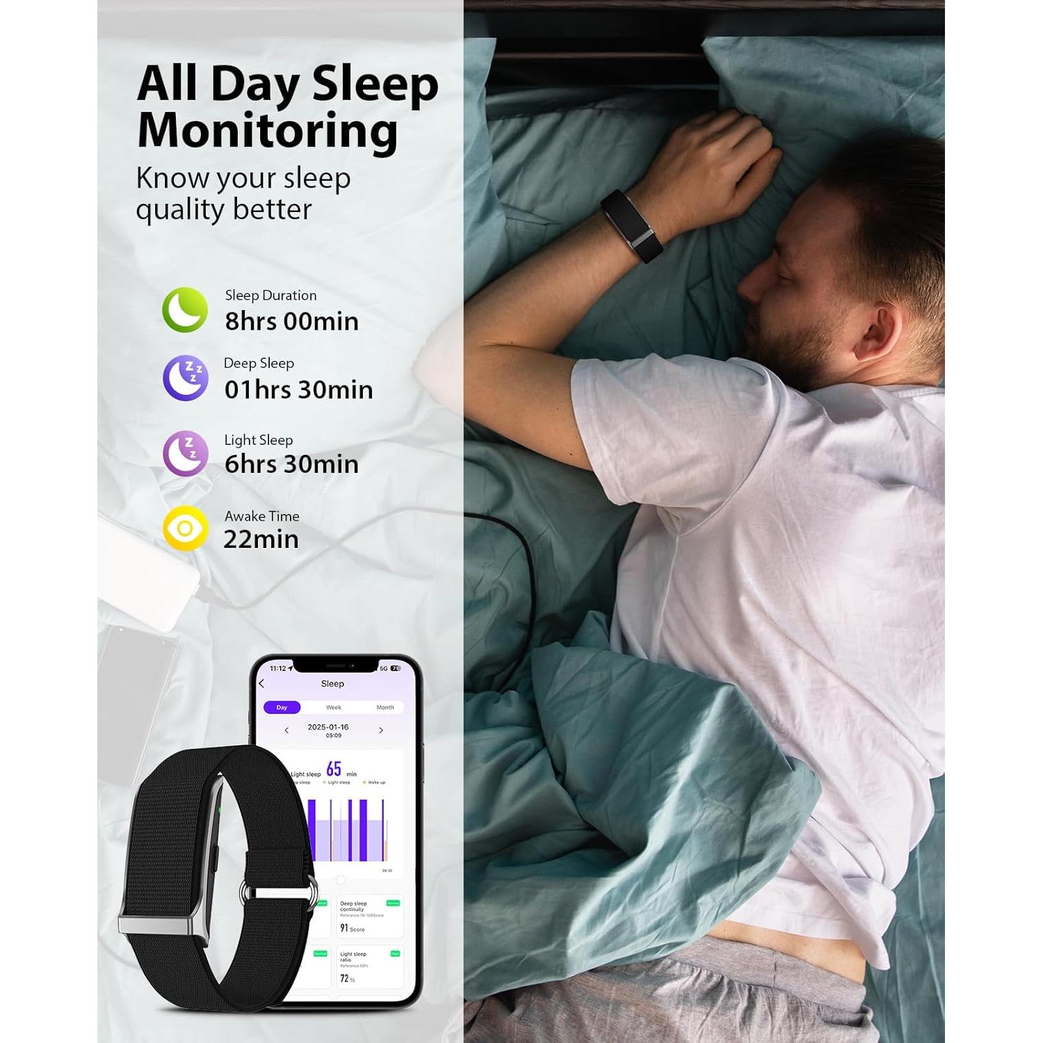 Brazalete Inteligente EGQINR con Monitoreo de Salud 24H