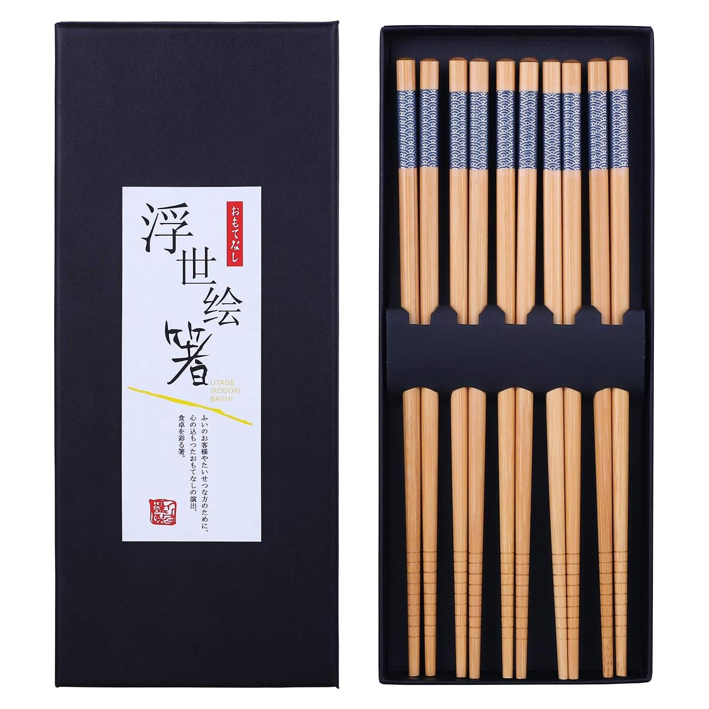 Palillos de Bambú Reutilizables Antner 22.5 cm Estilo Japonés