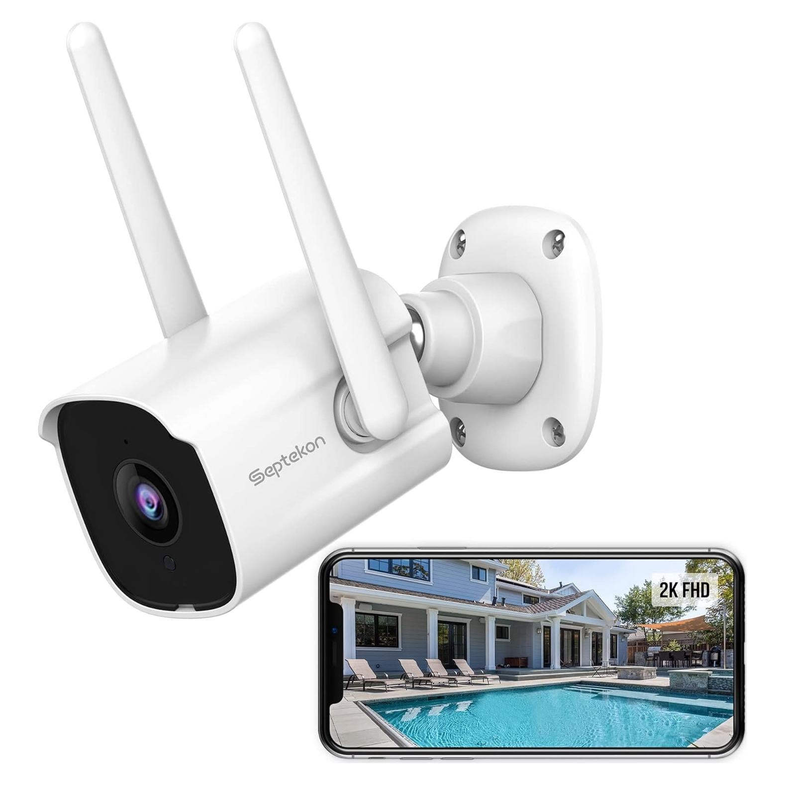 Cámara de Seguridad Septekon 2K WiFi Exterior IP66 con Audio