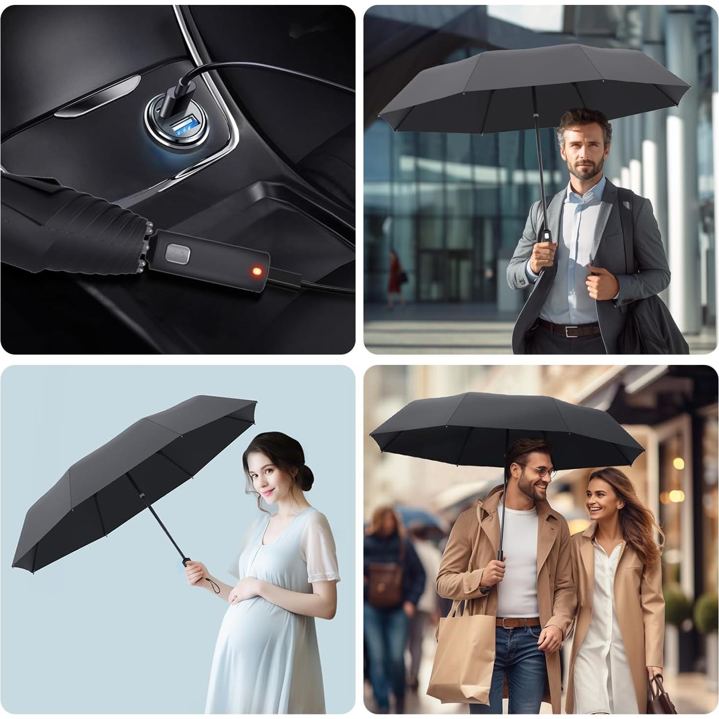 RUMBRELLA Paraguas Eléctrico Inteligente 116 cm UV Protección
