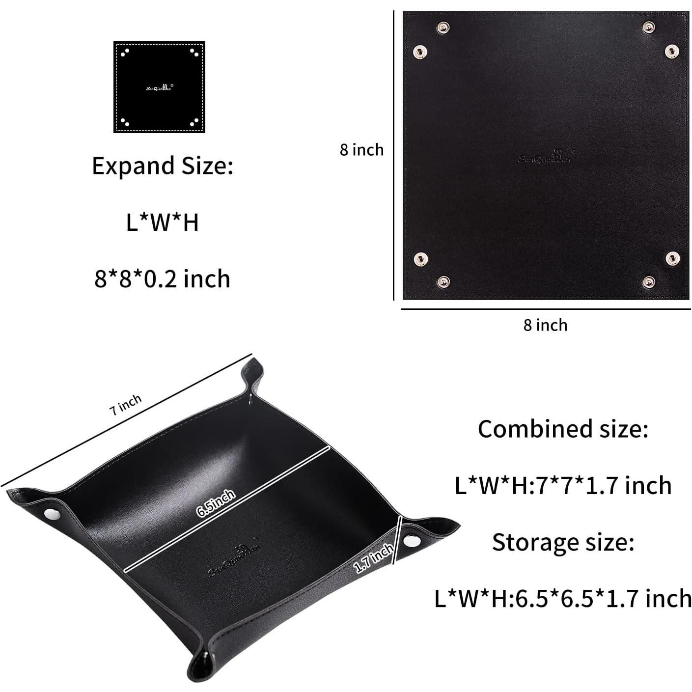 Bandeja de Joyería Cuero PU SANQIANWAN 19.81x19.81cm Negra