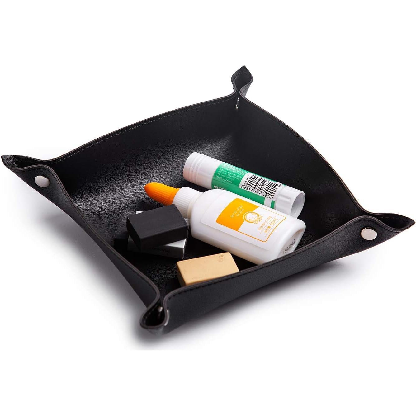 Bandeja de Joyería Cuero PU SANQIANWAN 19.81x19.81cm Negra