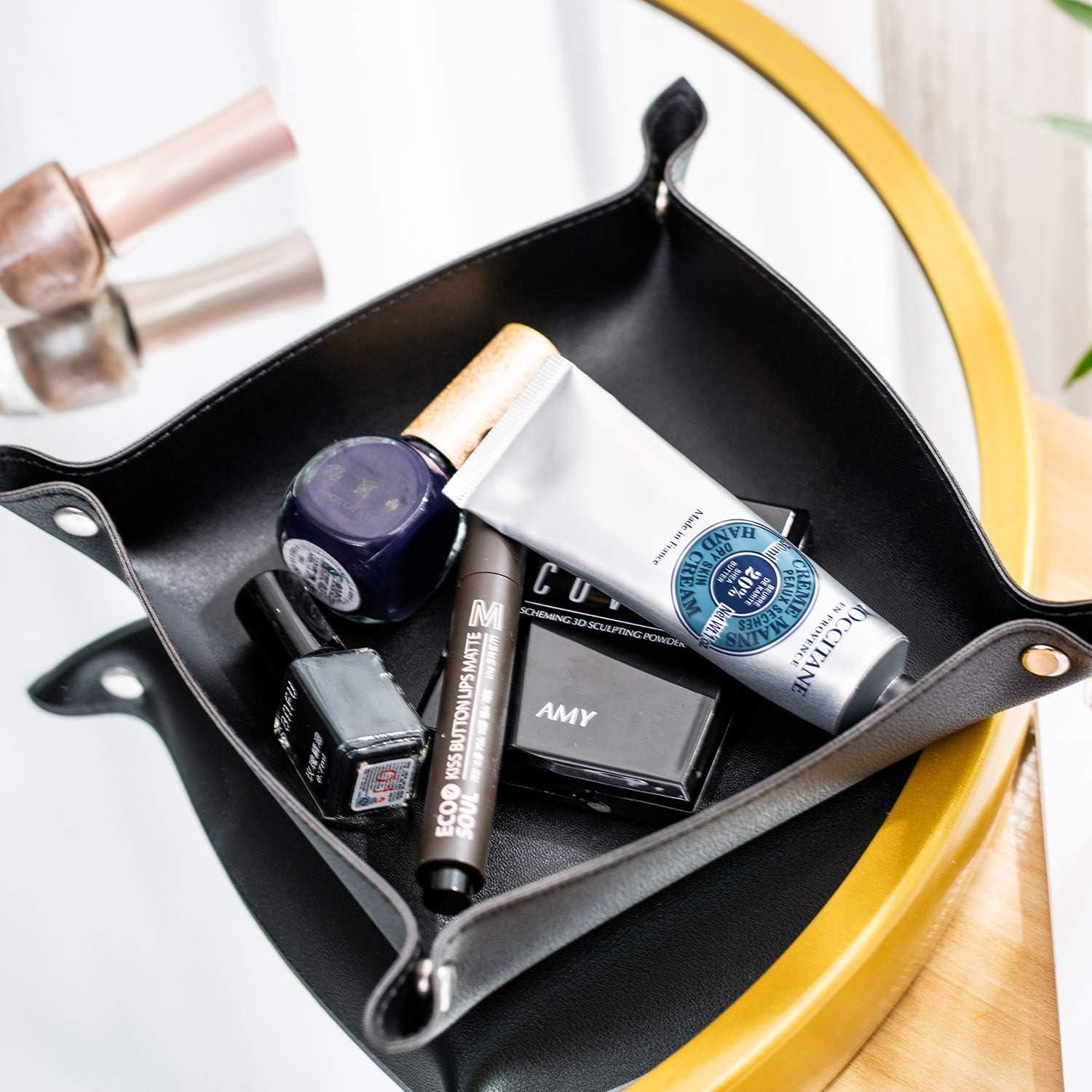 Bandeja de Joyería Cuero PU SANQIANWAN 19.81x19.81cm Negra