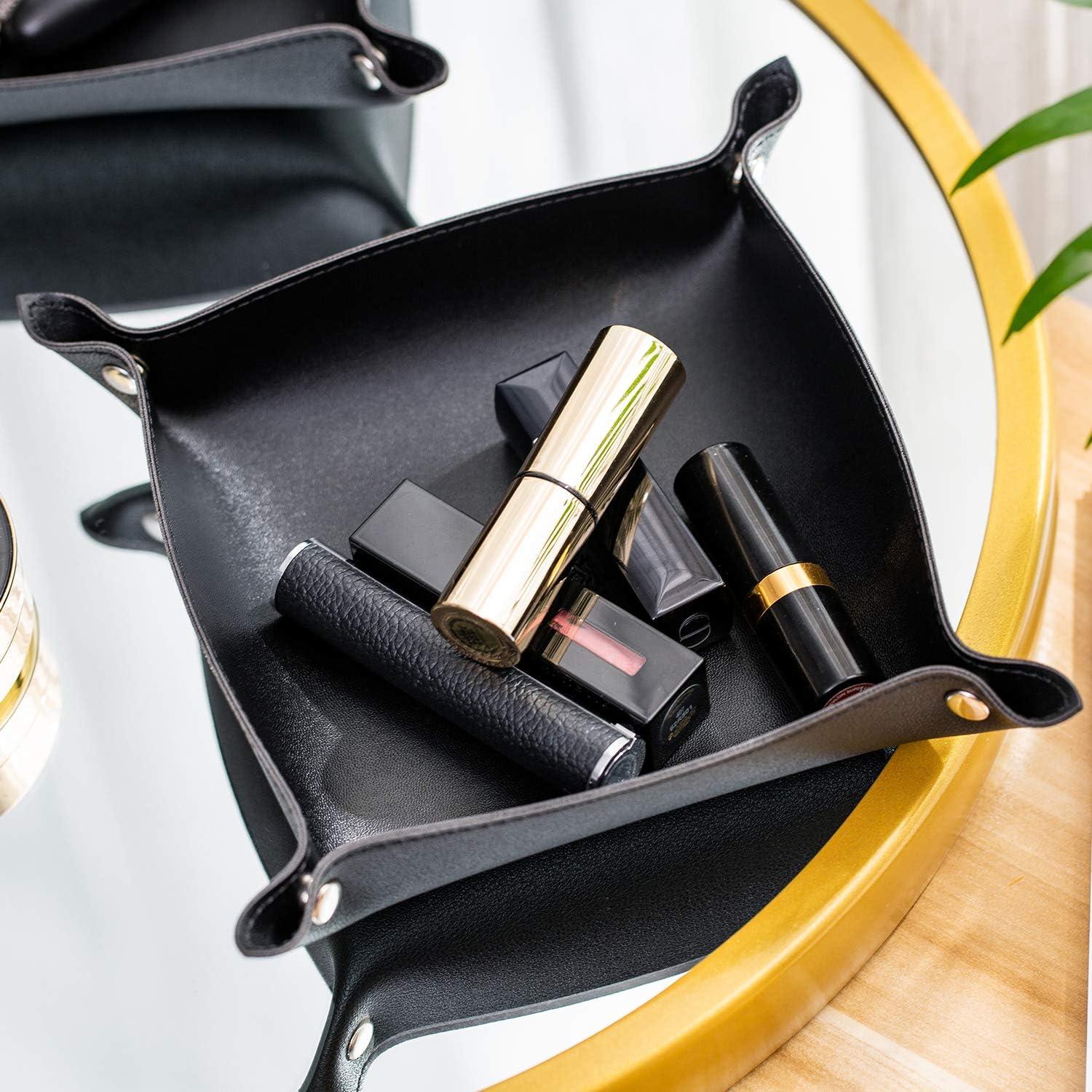 Bandeja de Joyería Cuero PU SANQIANWAN 19.81x19.81cm Negra