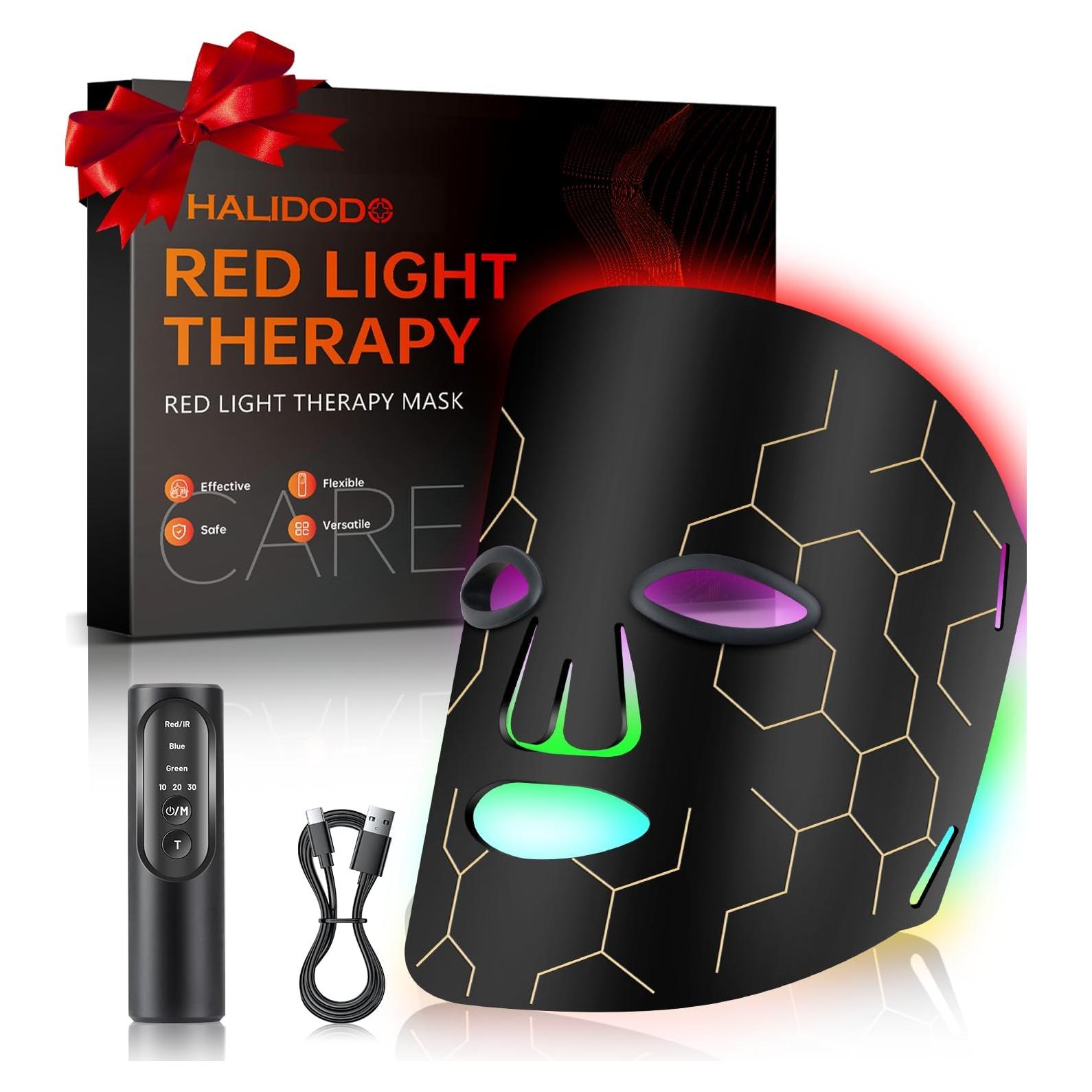 Máscara LED de Terapia de Luz Roja HDLIDODO 8 Modos 288 Lámparas