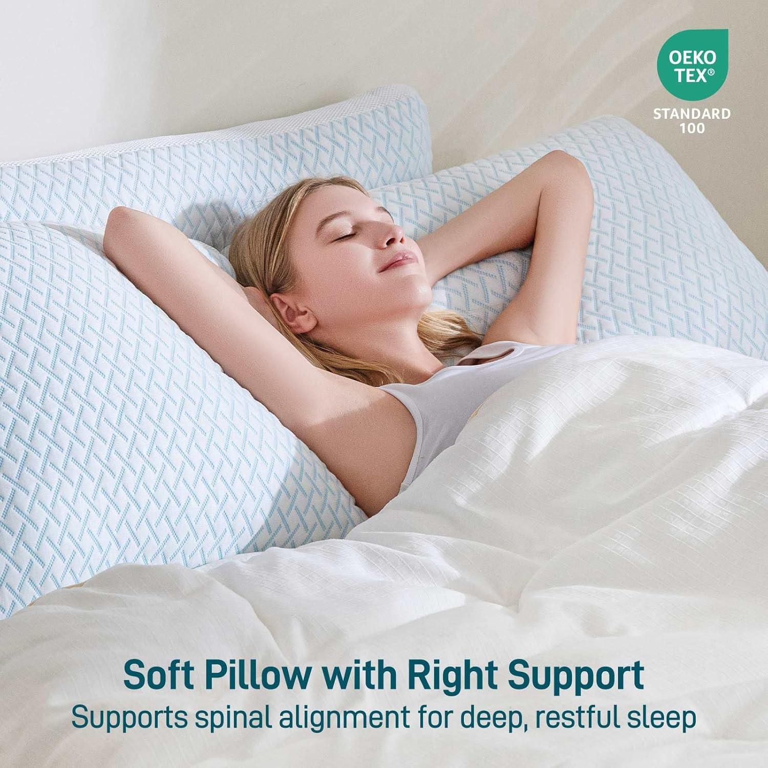 Juego de 2 almohadas Aveallore viscoelásticas hipoalergénicas Queen