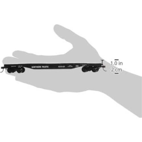 Carro plano HO Bachmann 1.3m Northern Pacific con ruedas RP25