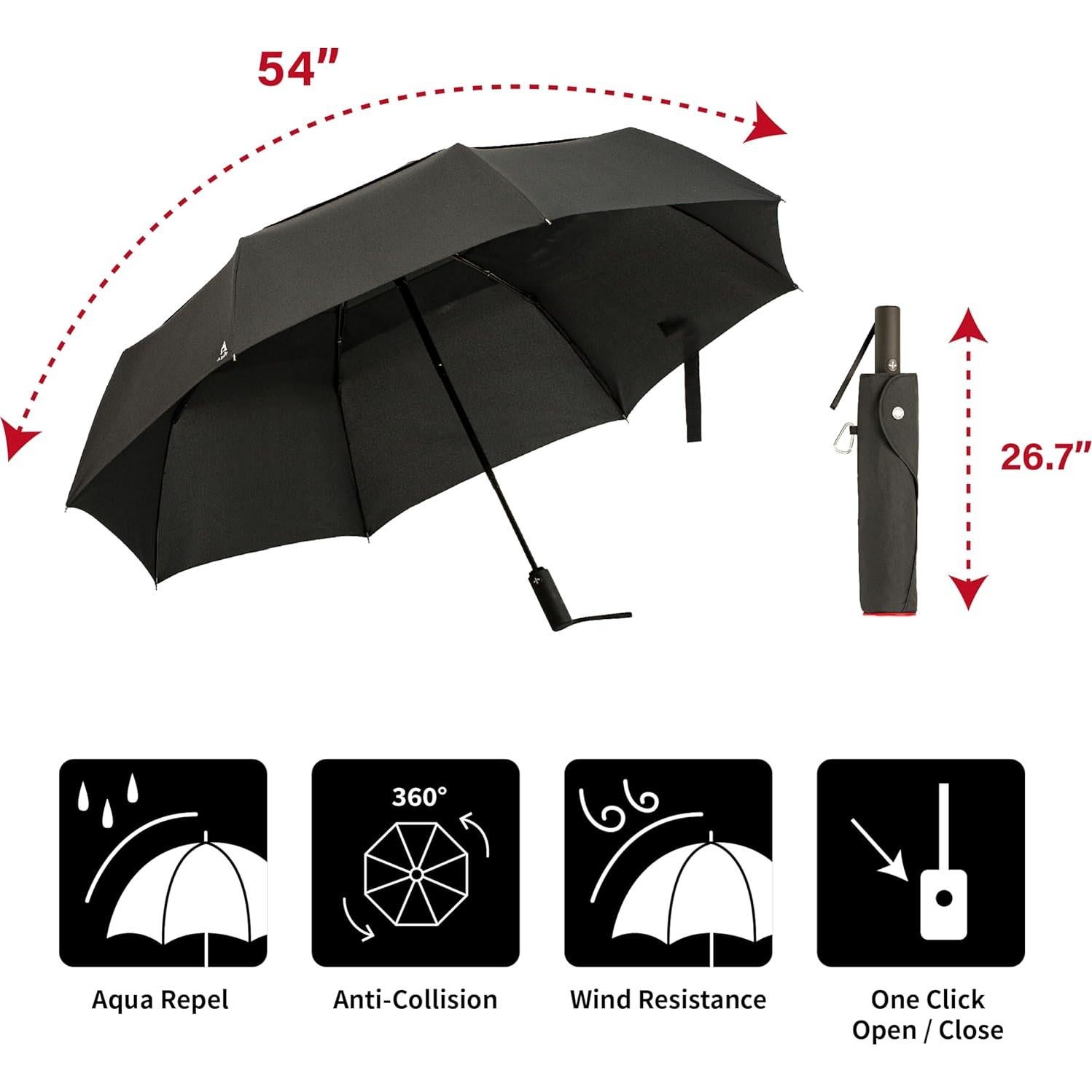 Paraguas Grande Portobello Doble Ventilado 137 cm Automático