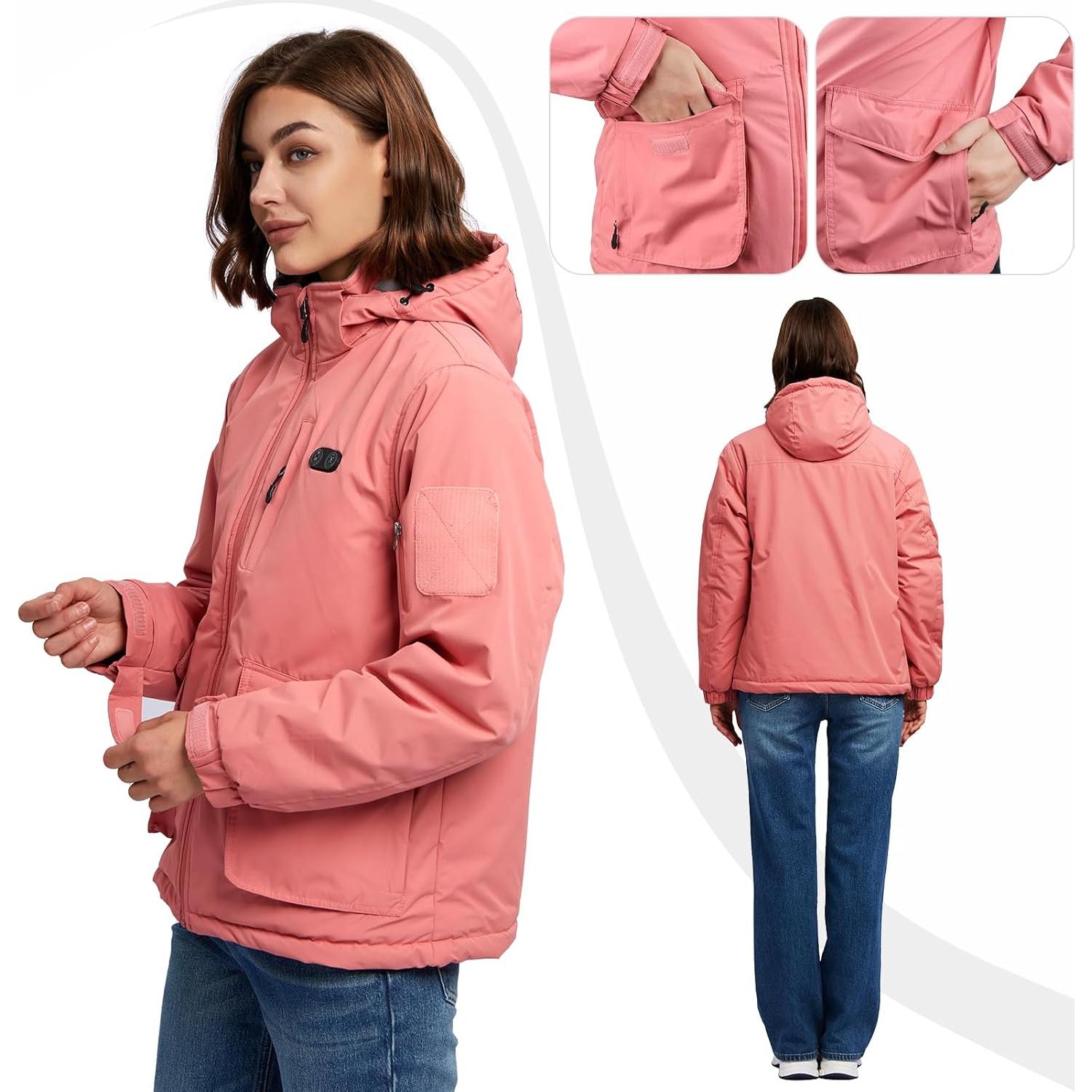 Chaqueta Térmica Fylno Fy-02 para Mujeres Rosa 16000mAh
