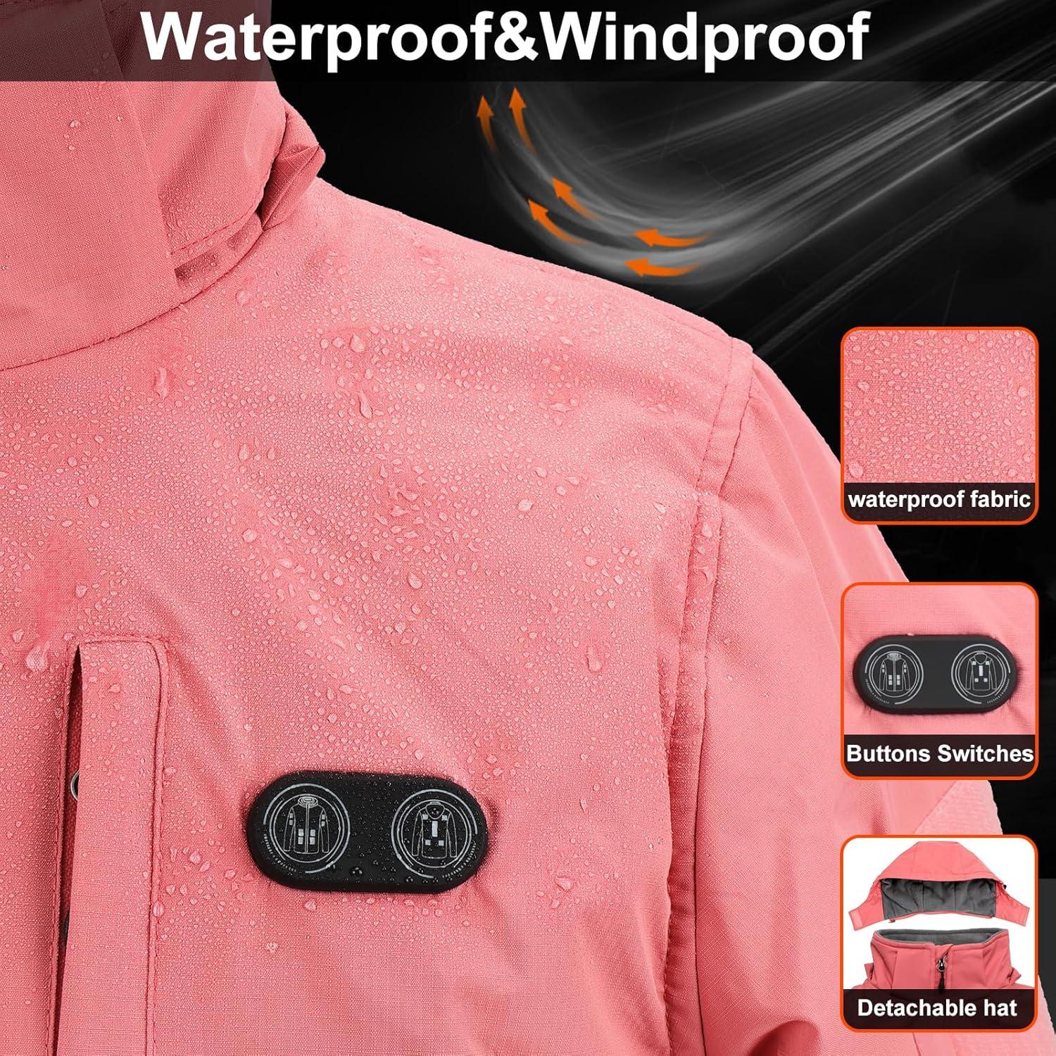 Chaqueta Térmica Fylno Fy-02 para Mujeres Rosa 16000mAh