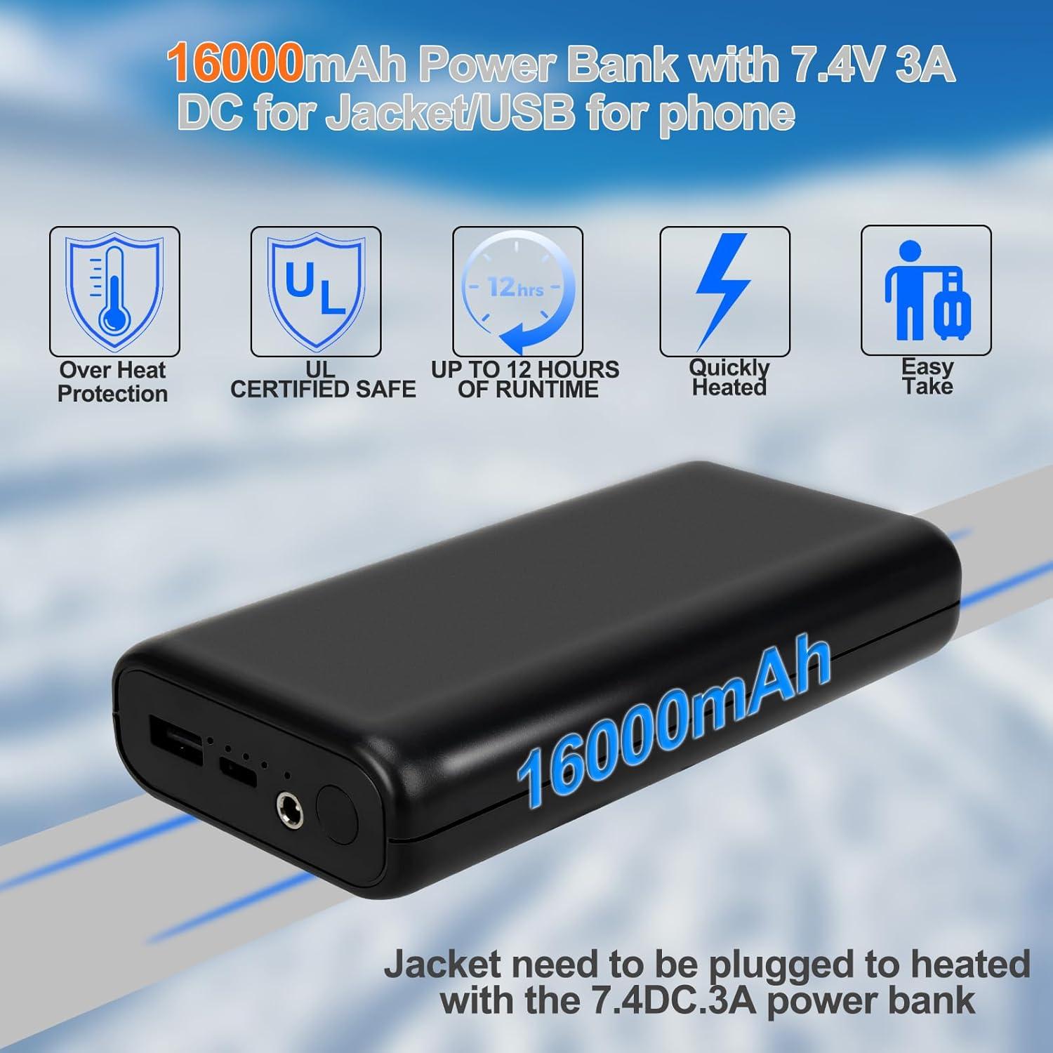 Chaqueta Térmica Fylno Fy-02 para Mujeres Rosa 16000mAh