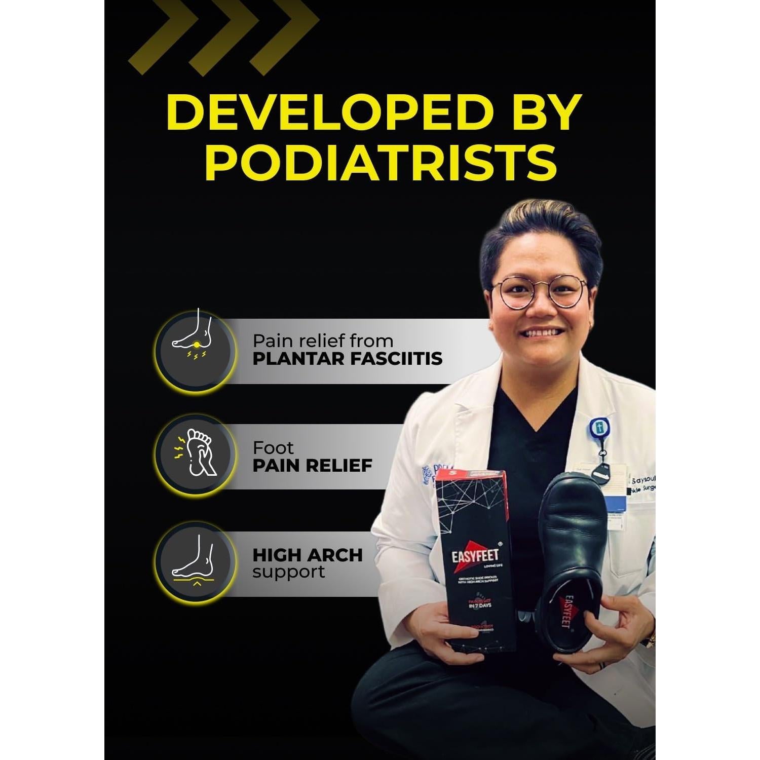 Plantillas Ortopédicas EASYFEET para Fascitis Plantar - Negro