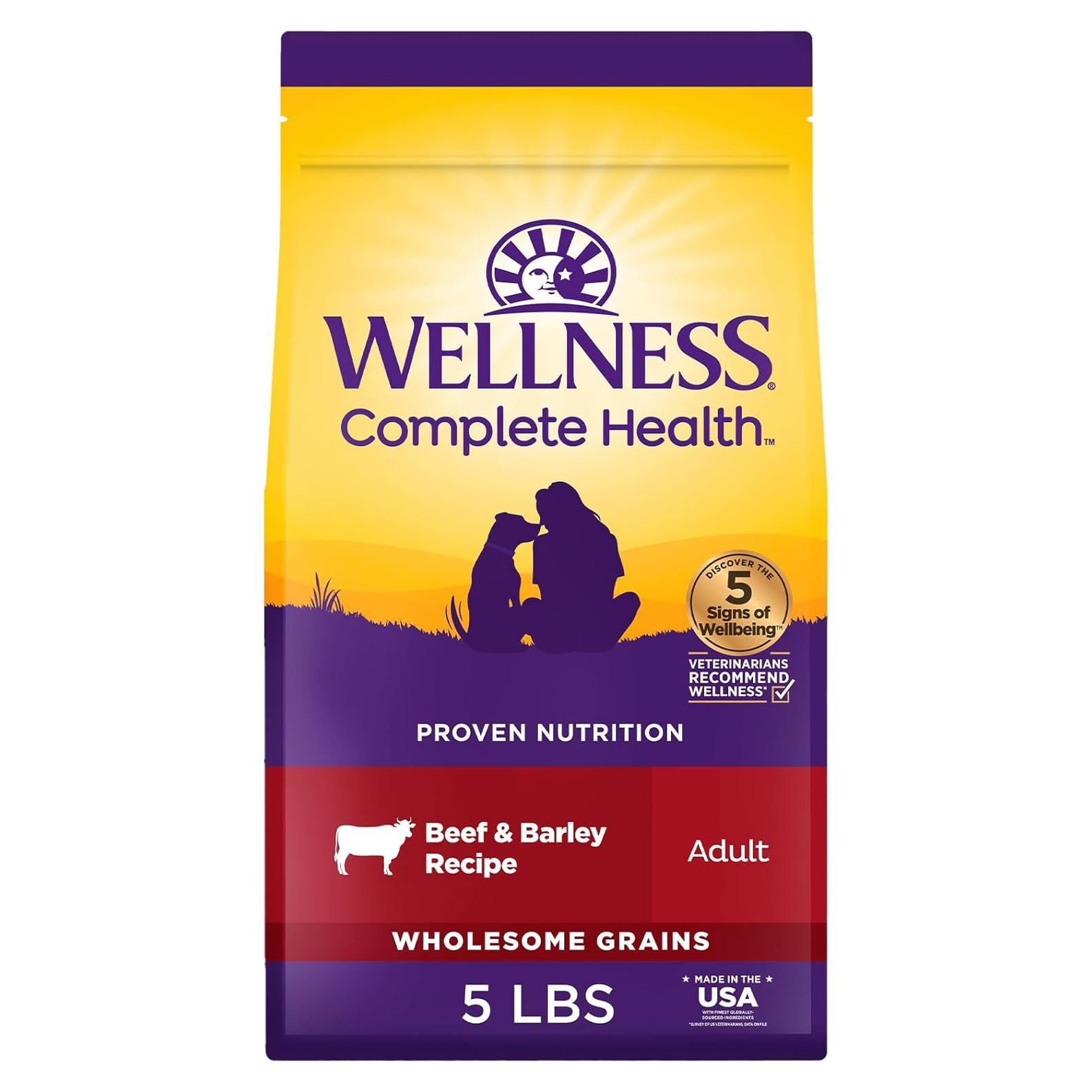 Comida Seca para Perros Wellness 2.27kg Carne de Res y Cebada
