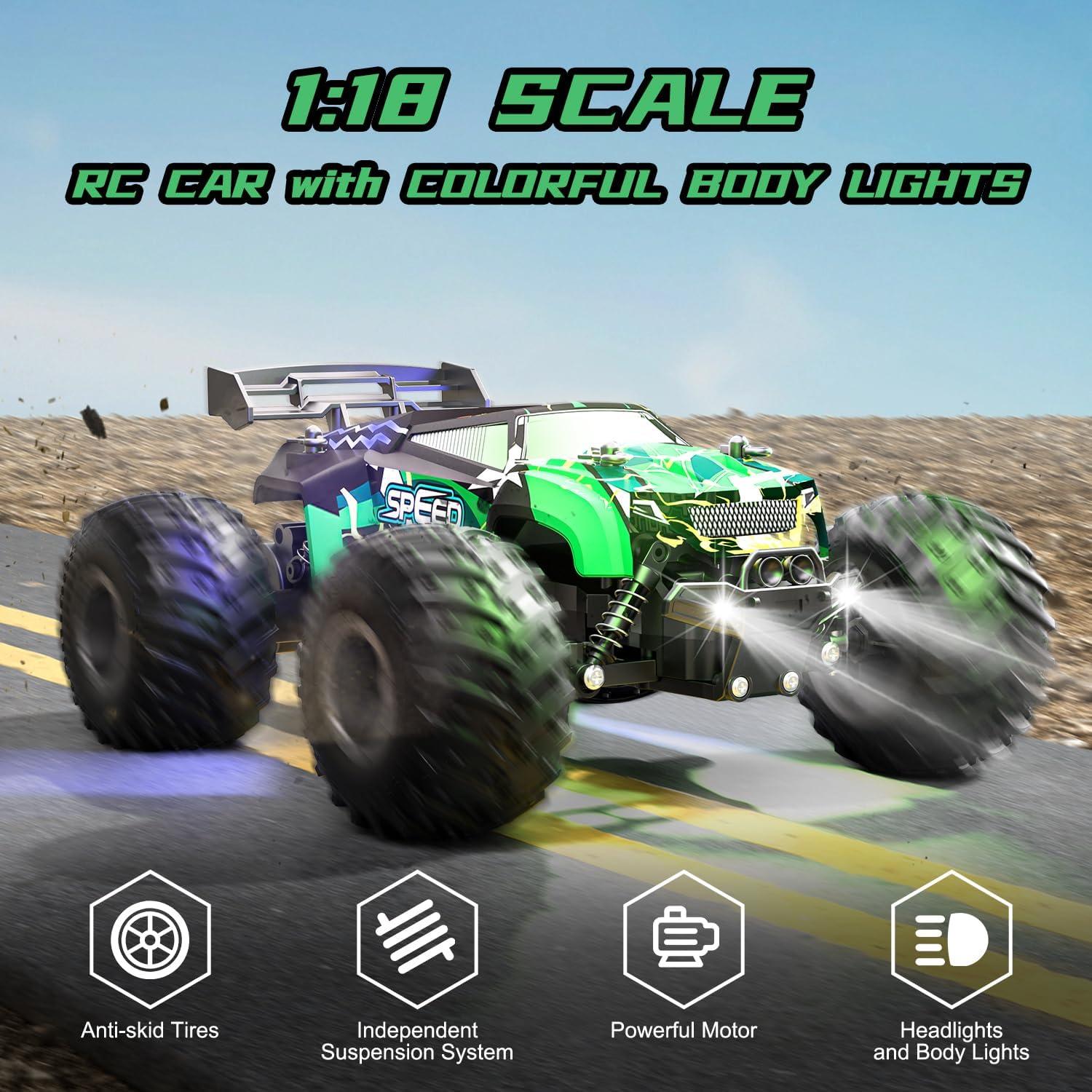 Coche RC Vensico 1:18 Todo Terreno 20 km/h con Luces LED