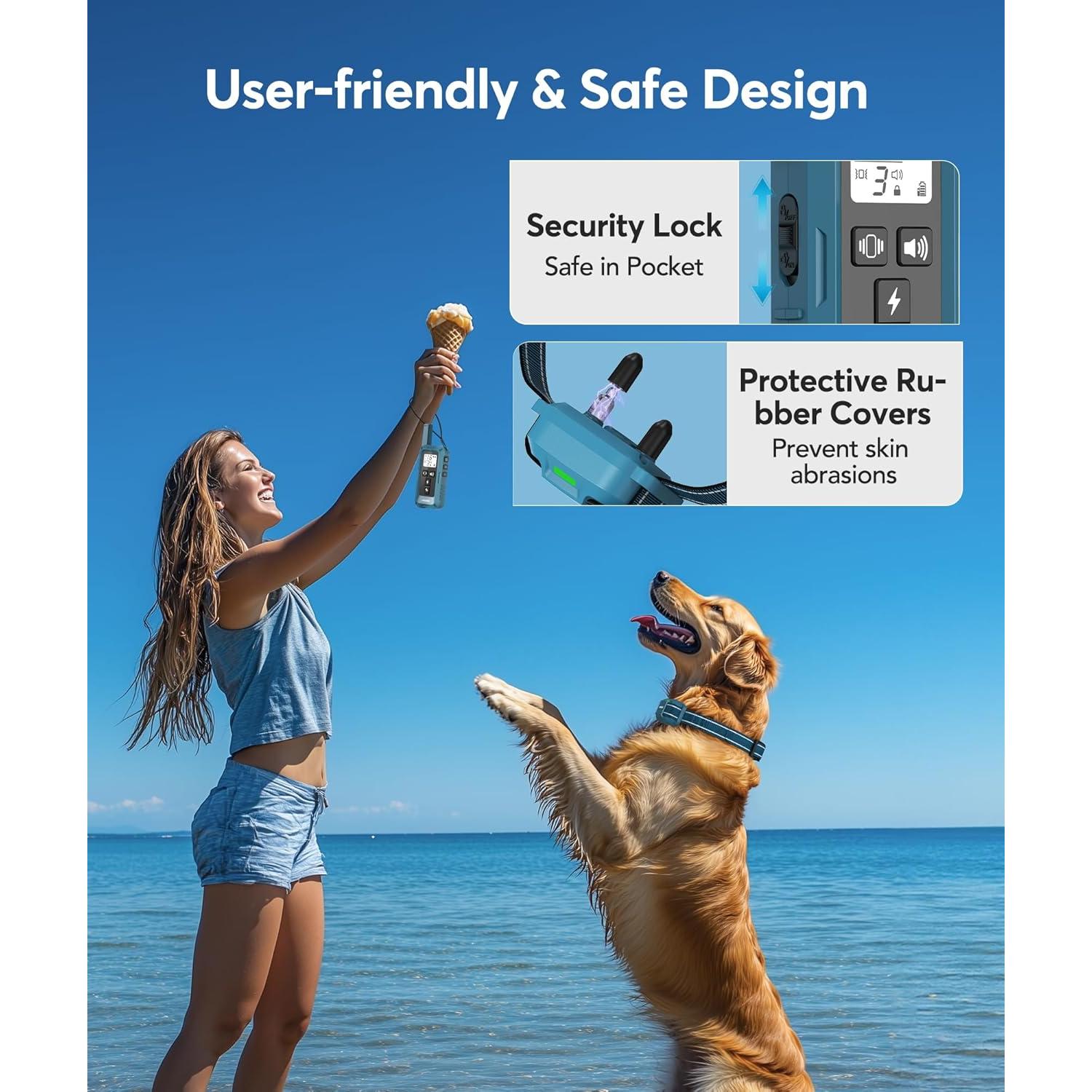 Collar de Choque para Perros Jugbow - E-Collar Impermeable IPX8