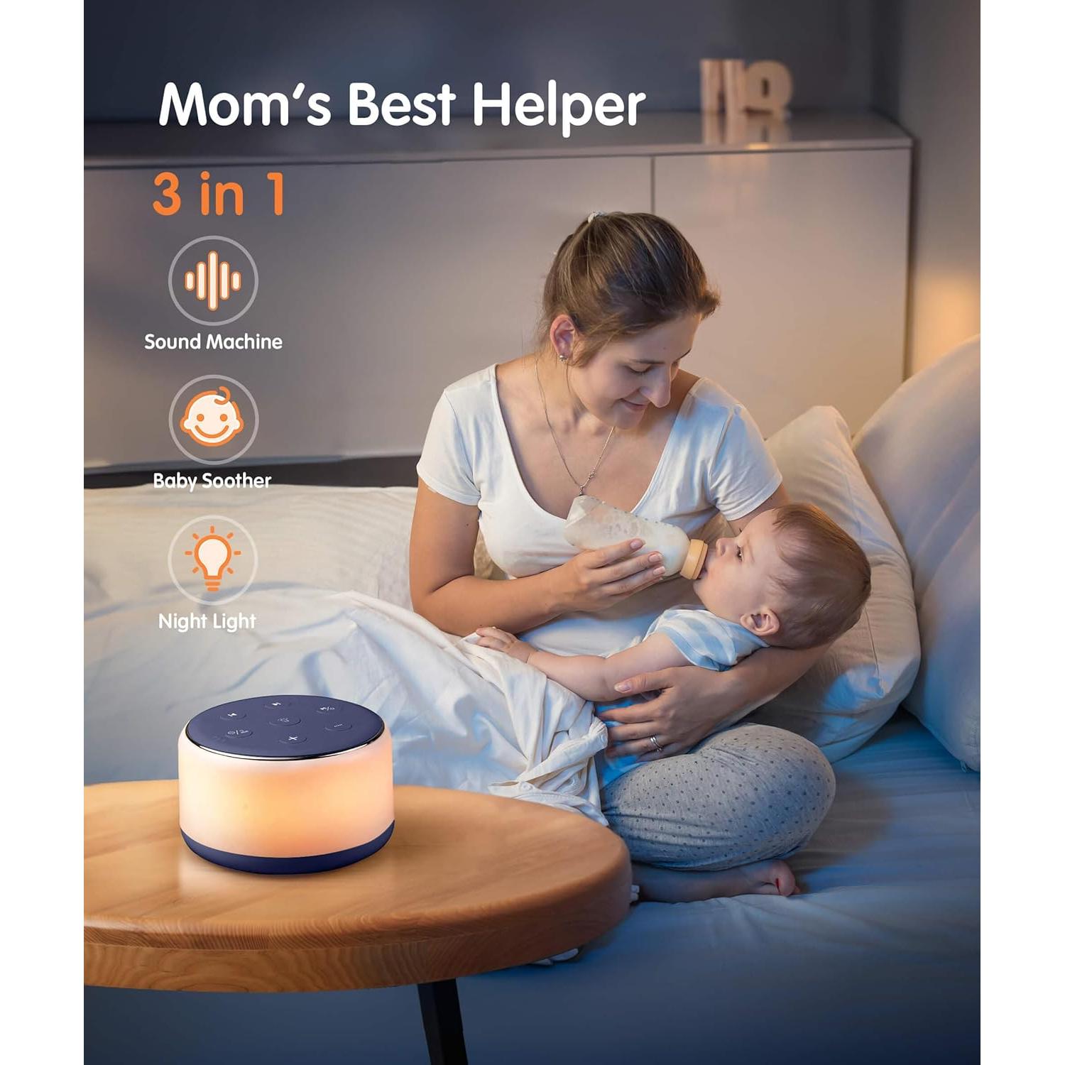 Máquina de Sonido FamiSym para Dormir - 34 Sonidos Relajantes