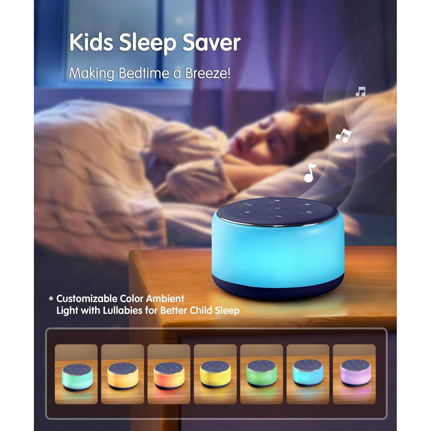 Máquina de Sonido FamiSym para Dormir - 34 Sonidos Relajantes