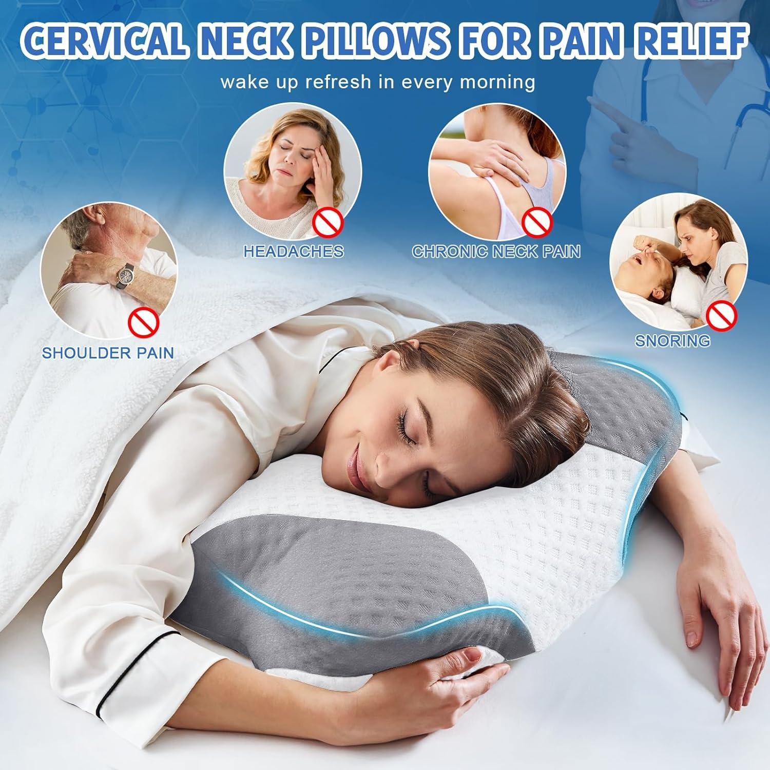 Cojín Cervical Ergonómico VJASD Espuma Viscoelástica Ajustable