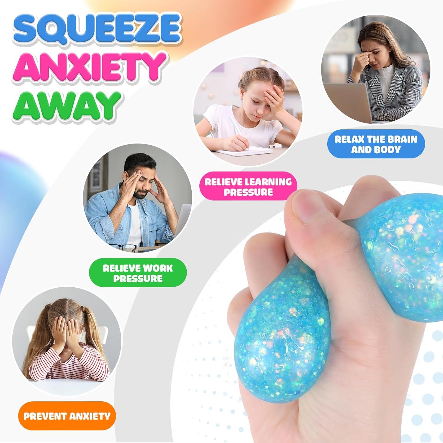 Paquete de 12 Pelotas Antiestrés para Niños - Alivio de Ansiedad