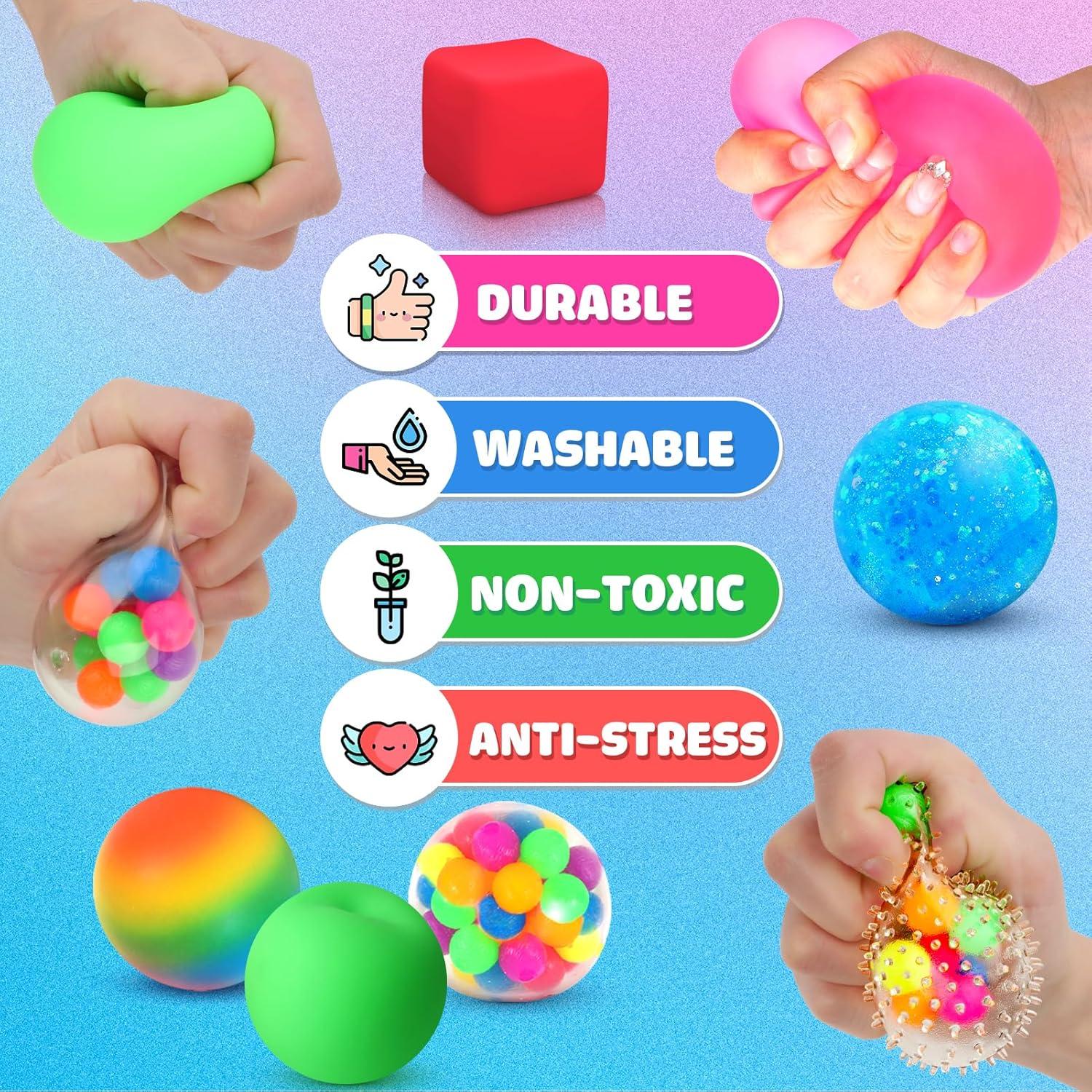 Paquete de 12 Pelotas Antiestrés para Niños - Alivio de Ansiedad