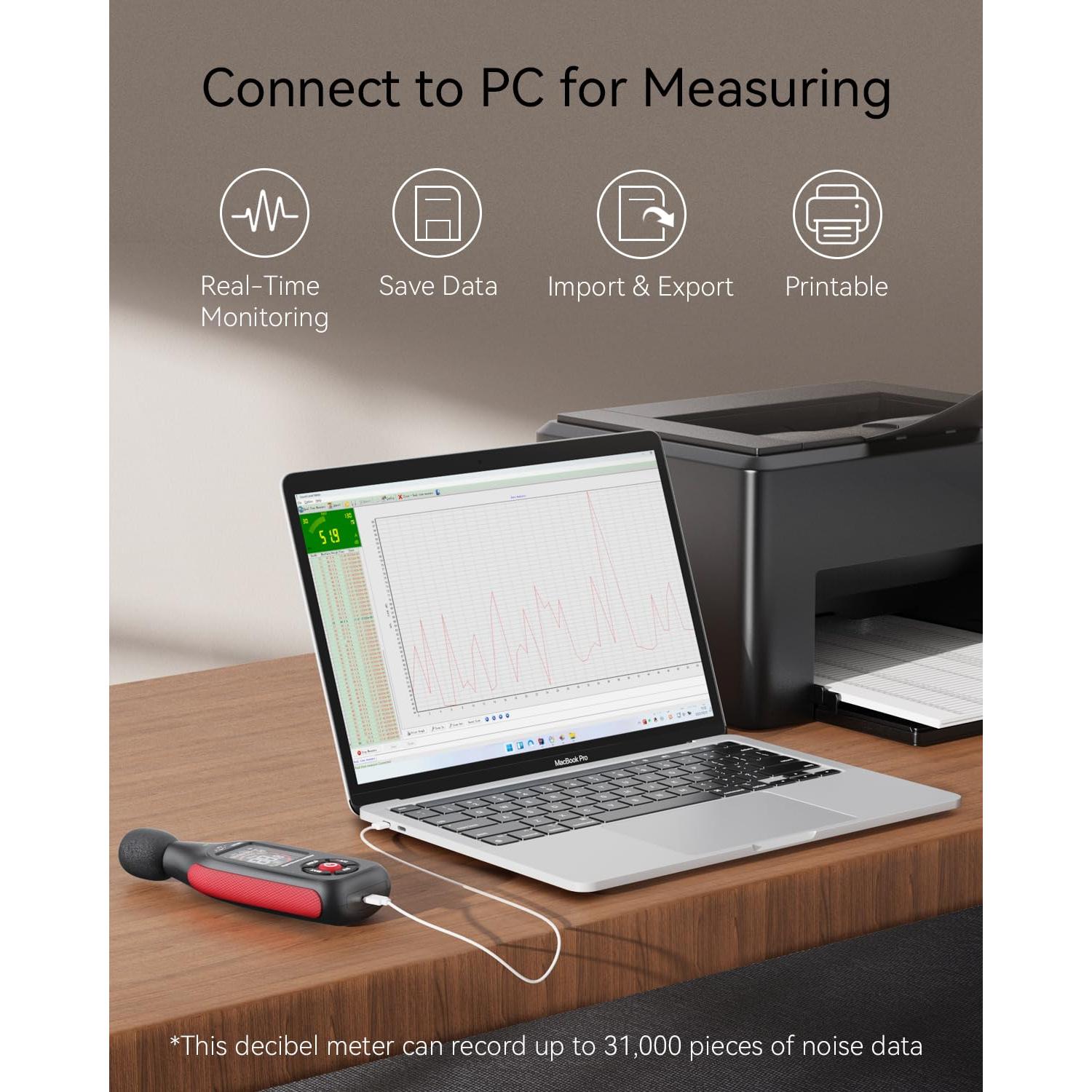 Medidor de Decibelios Benetech GT1355 SPL 30-130 dB Recargable