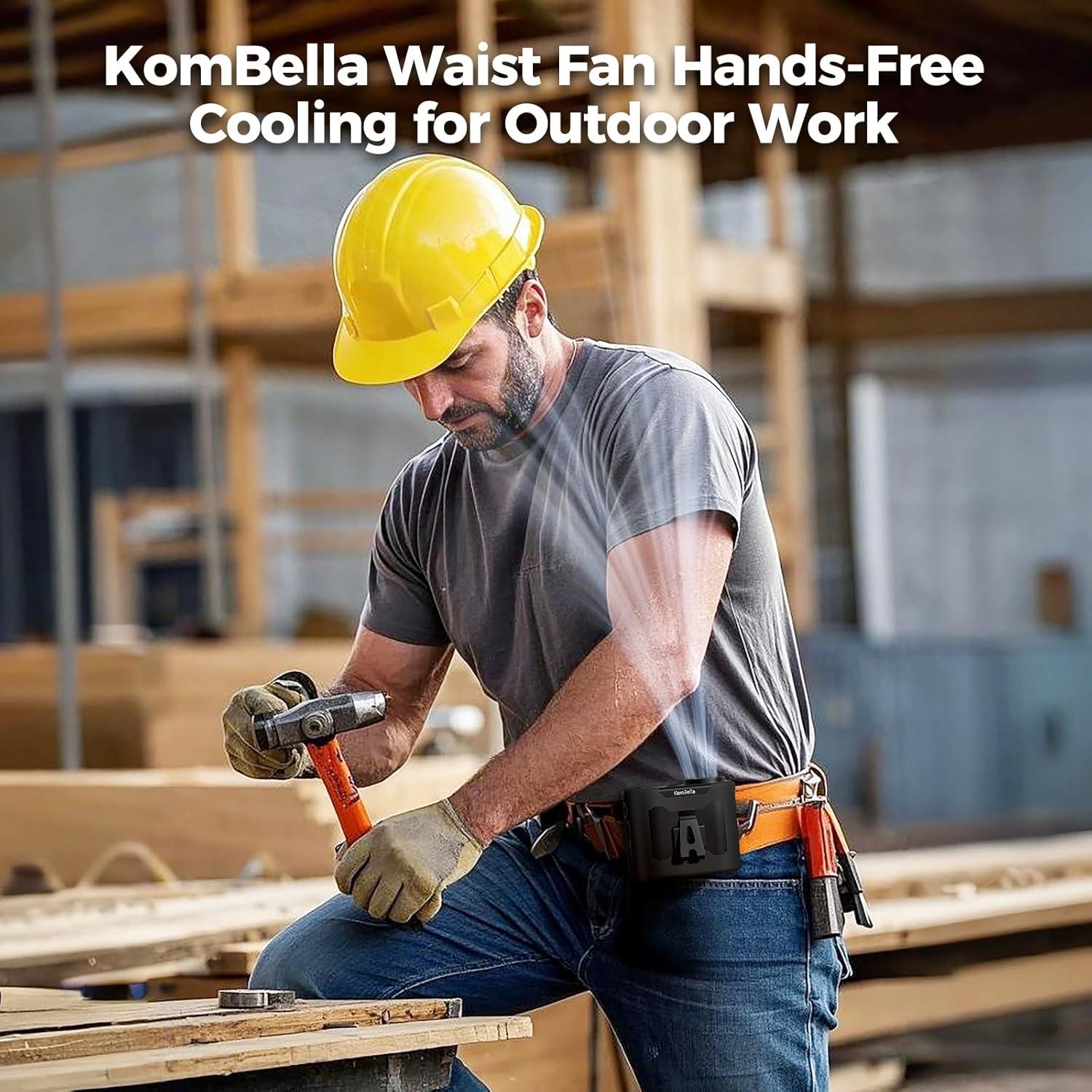 Ventilador Portátil de Cintura KOMBELLA 10000mAh 5 Velocidades
