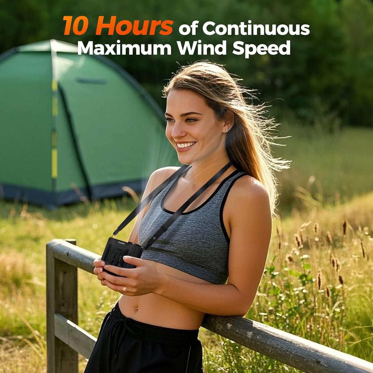 Ventilador Portátil de Cintura KOMBELLA 10000mAh 5 Velocidades