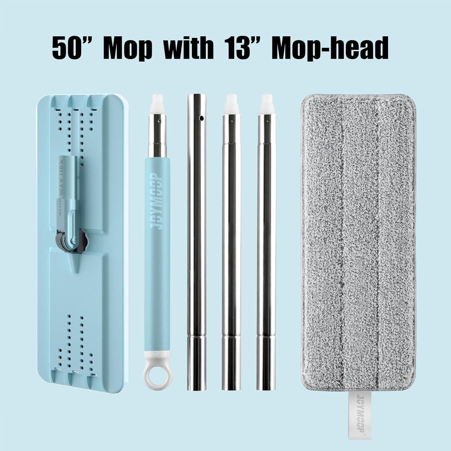Mop Plano JOYMOOP 127 cm con Cabezal de 33 cm Microfibra Aqua