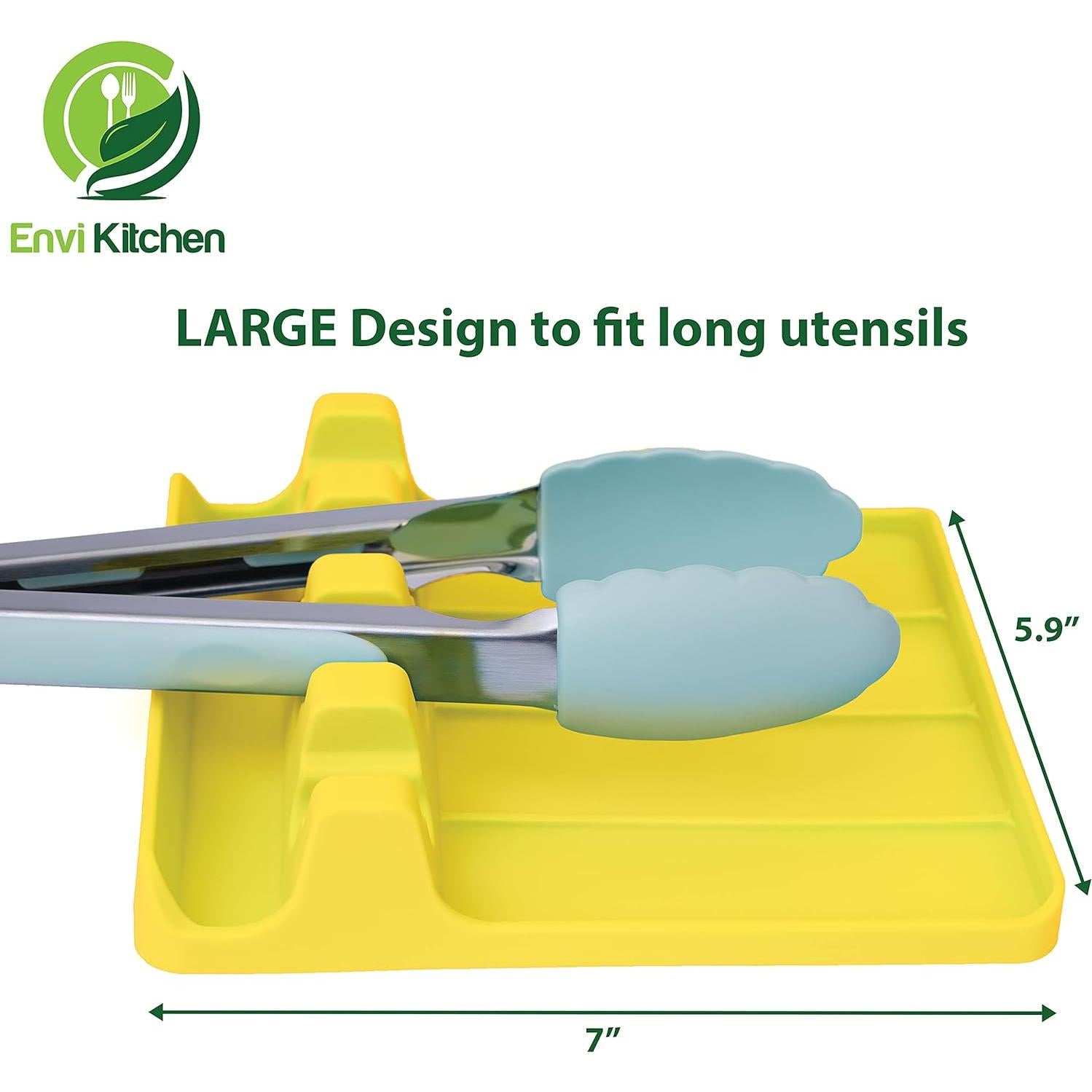 Soporte de Cuchara de Silicona EnviKitchen Amarillo 18x15cm