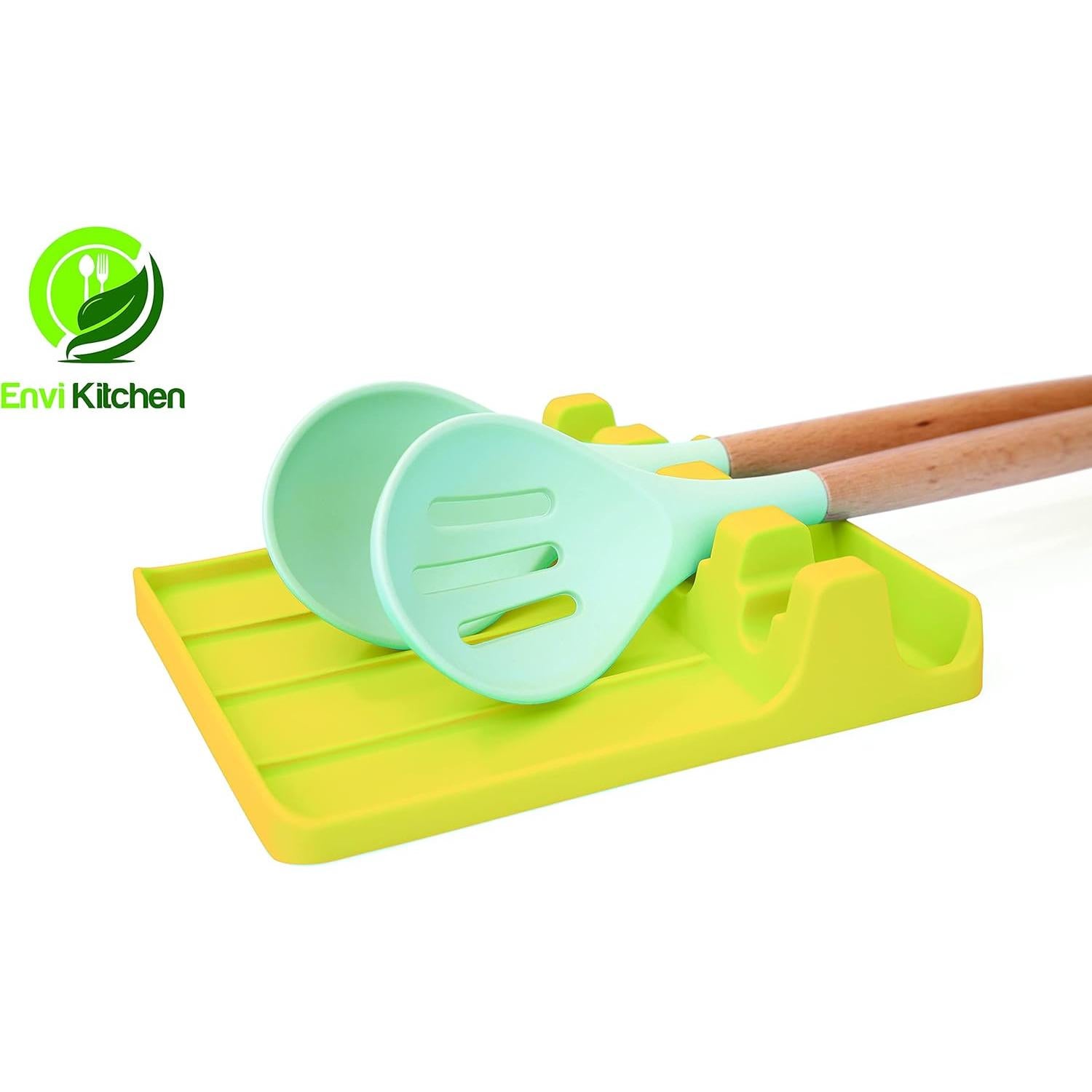 Soporte de Cuchara de Silicona EnviKitchen Amarillo 18x15cm